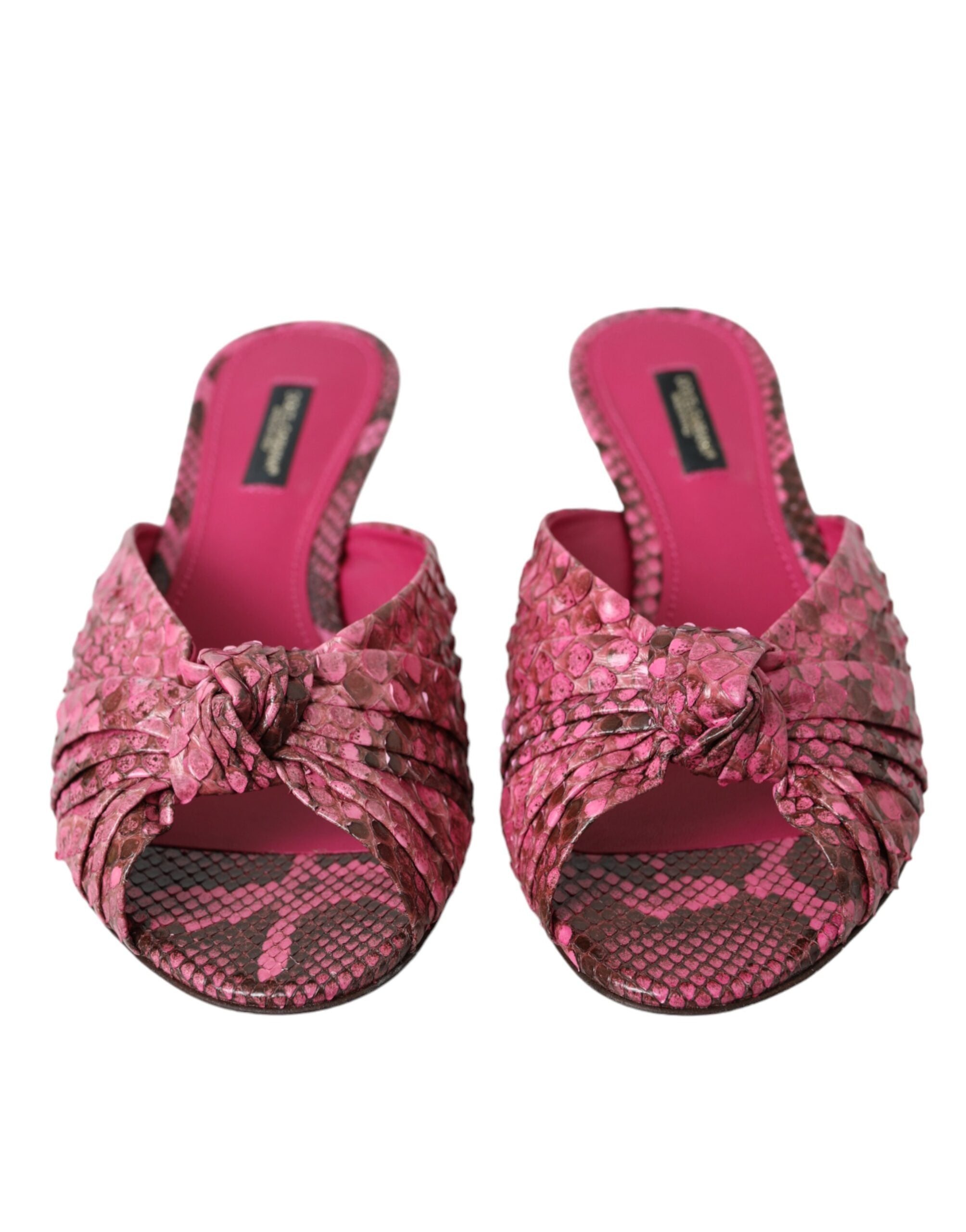 Chaussures à talons chaton Dolce &amp; Gabbana en cuir exotique rose