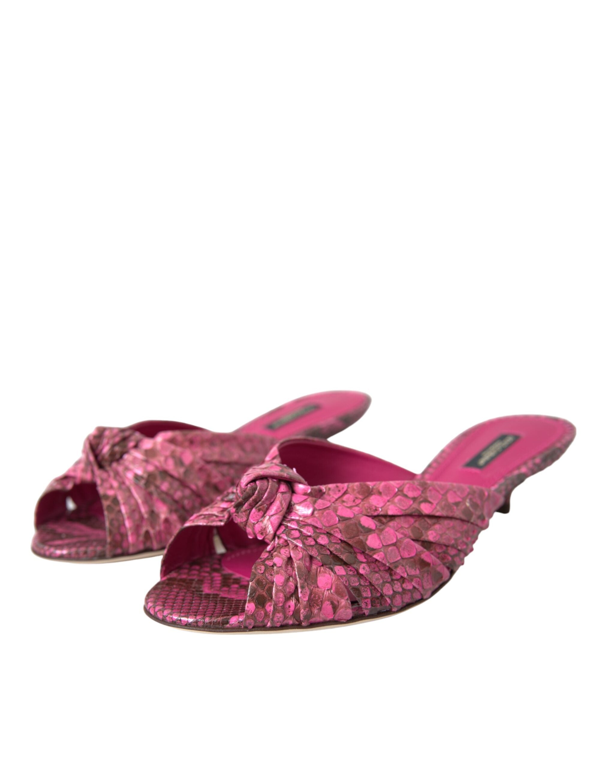 Chaussures à talons chaton Dolce &amp; Gabbana en cuir exotique rose