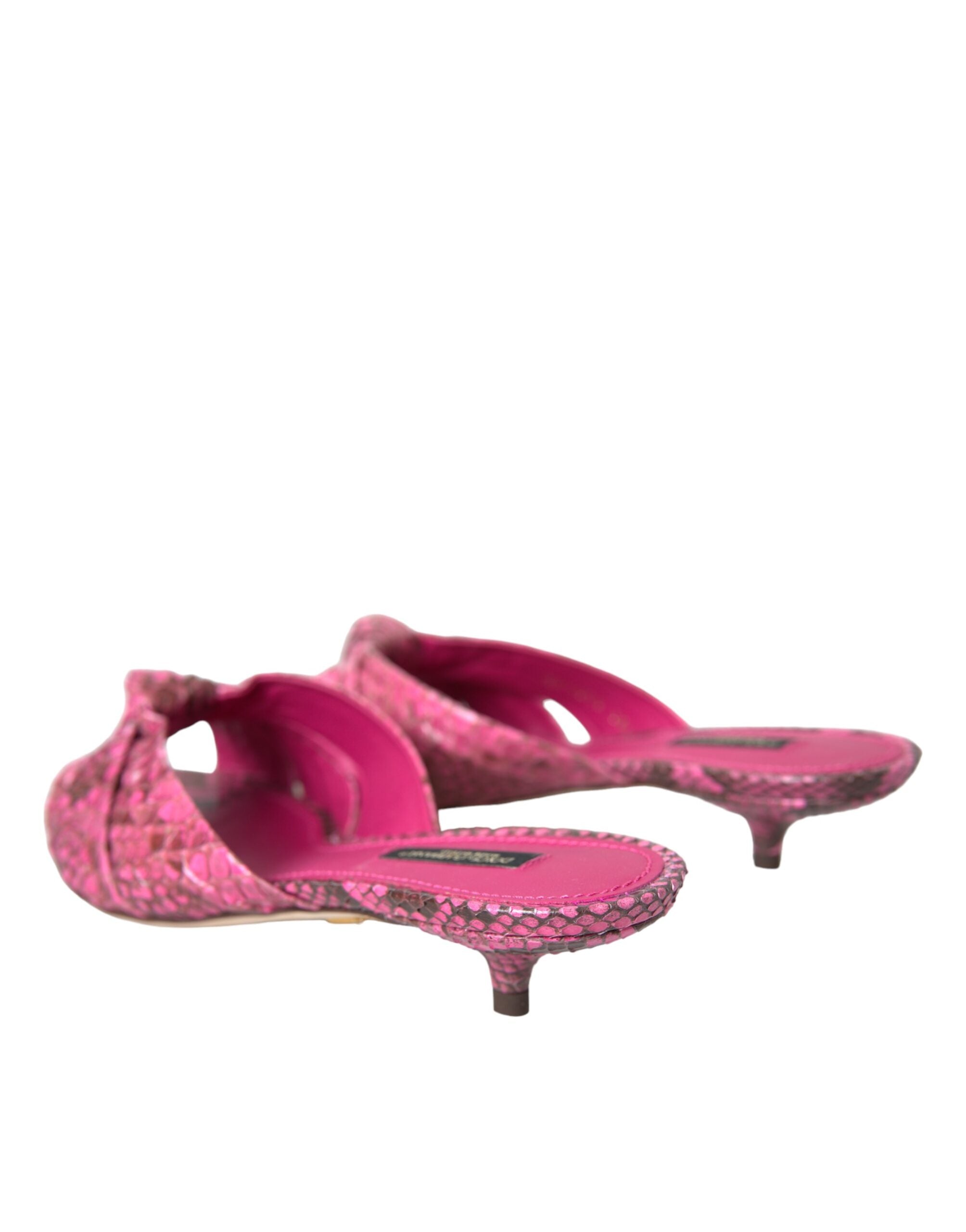 Chaussures à talons chaton Dolce &amp; Gabbana en cuir exotique rose