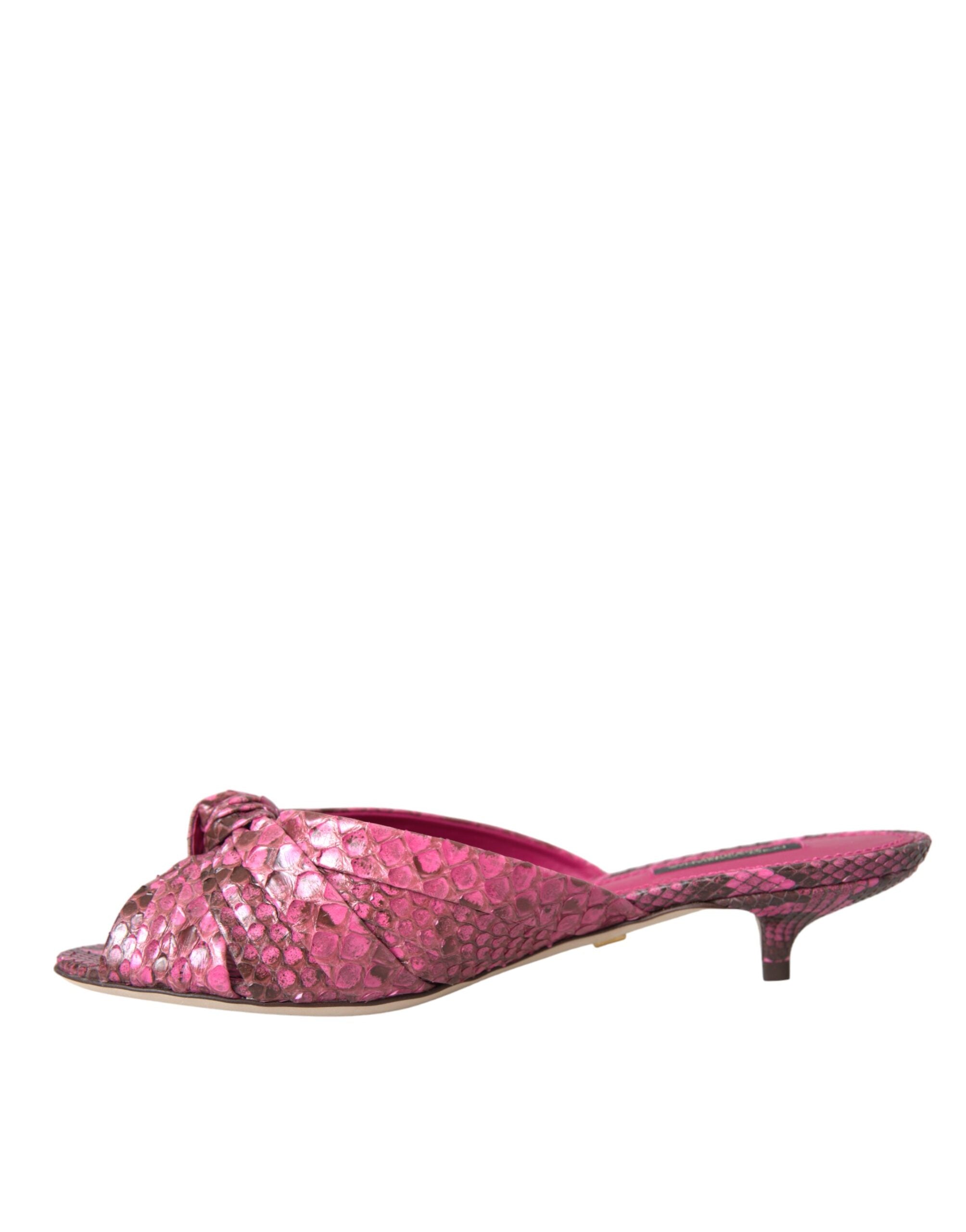 Chaussures à talons chaton Dolce &amp; Gabbana en cuir exotique rose