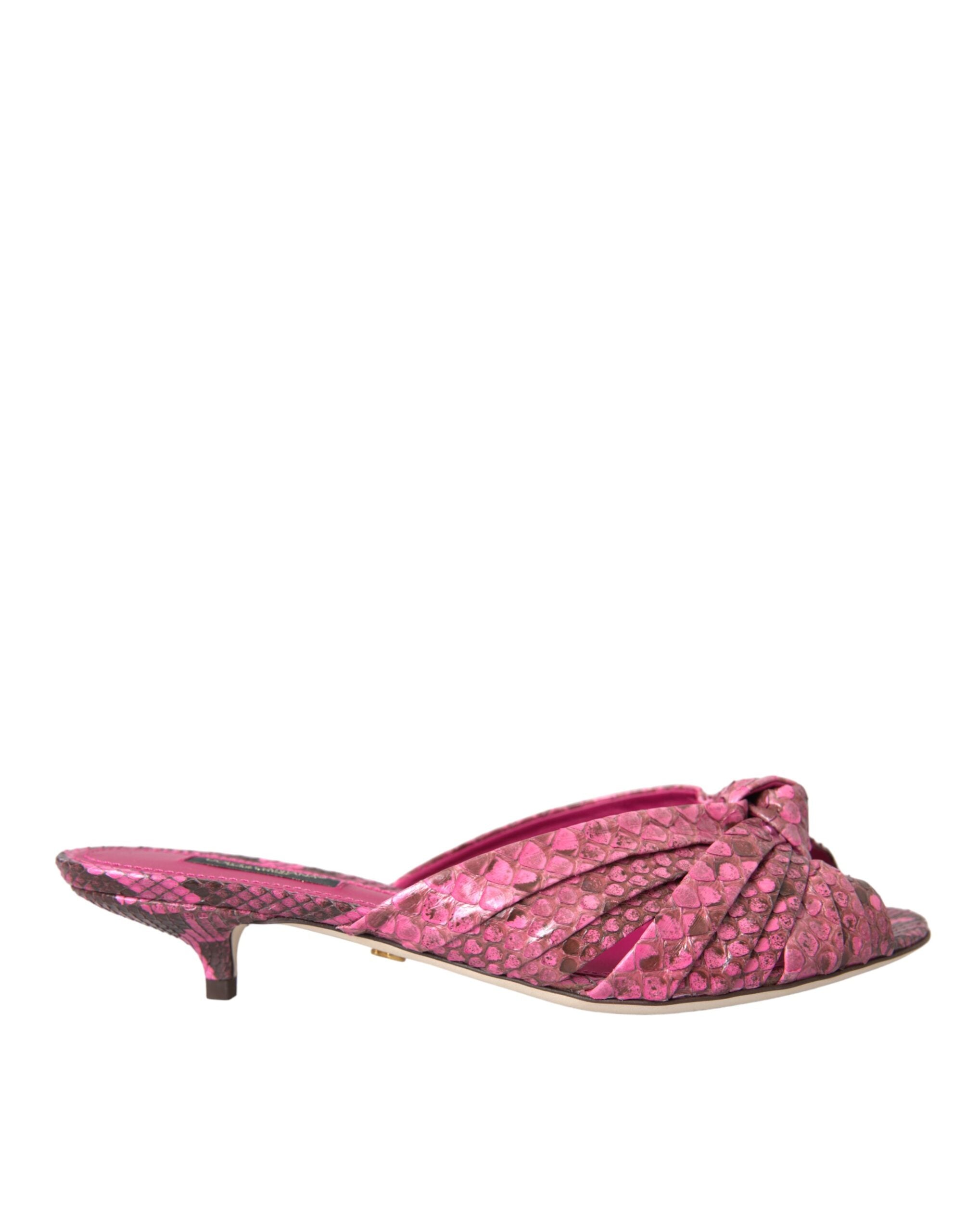 Chaussures à talons chaton Dolce &amp; Gabbana en cuir exotique rose