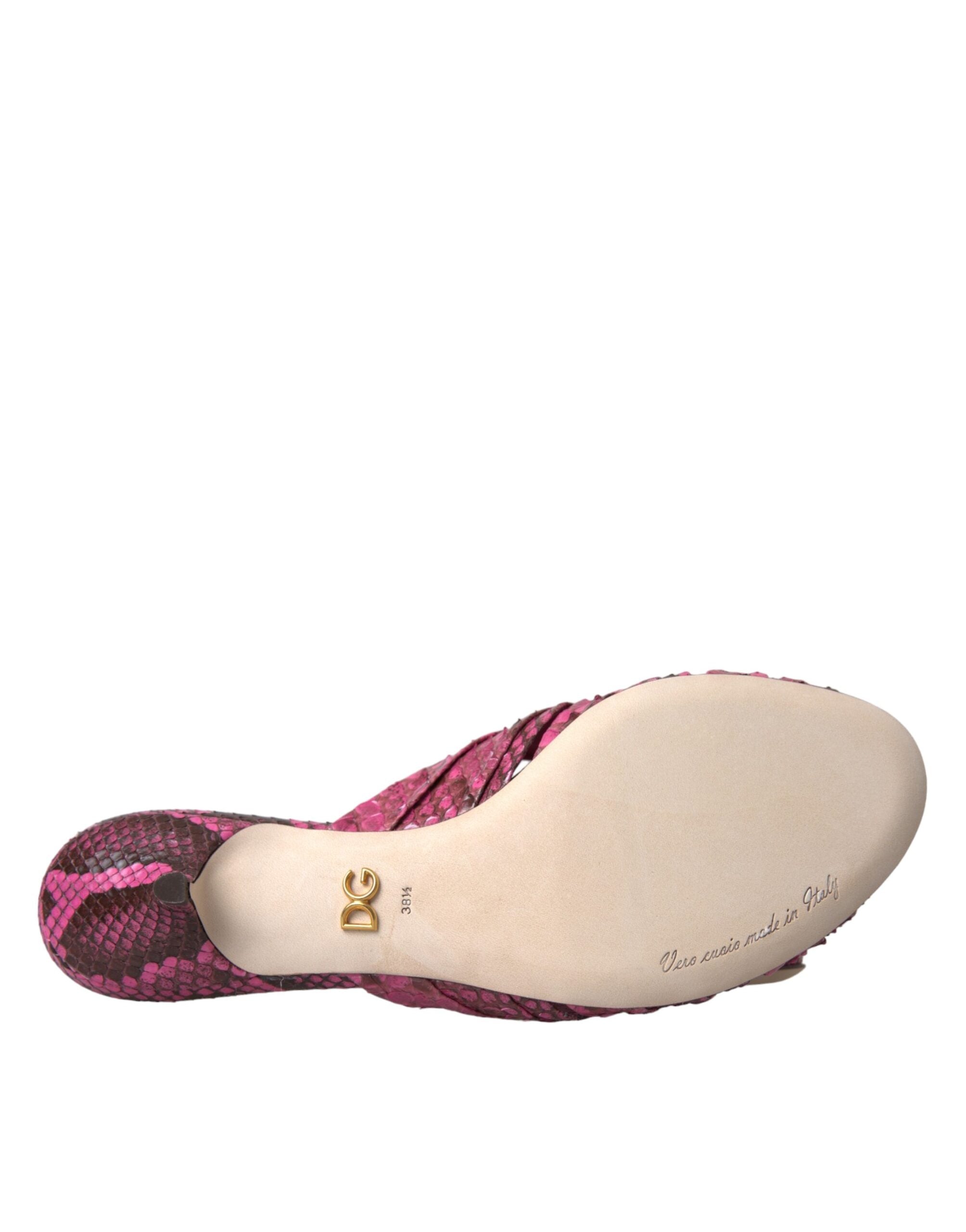 Chaussures à talons chaton Dolce &amp; Gabbana en cuir exotique rose