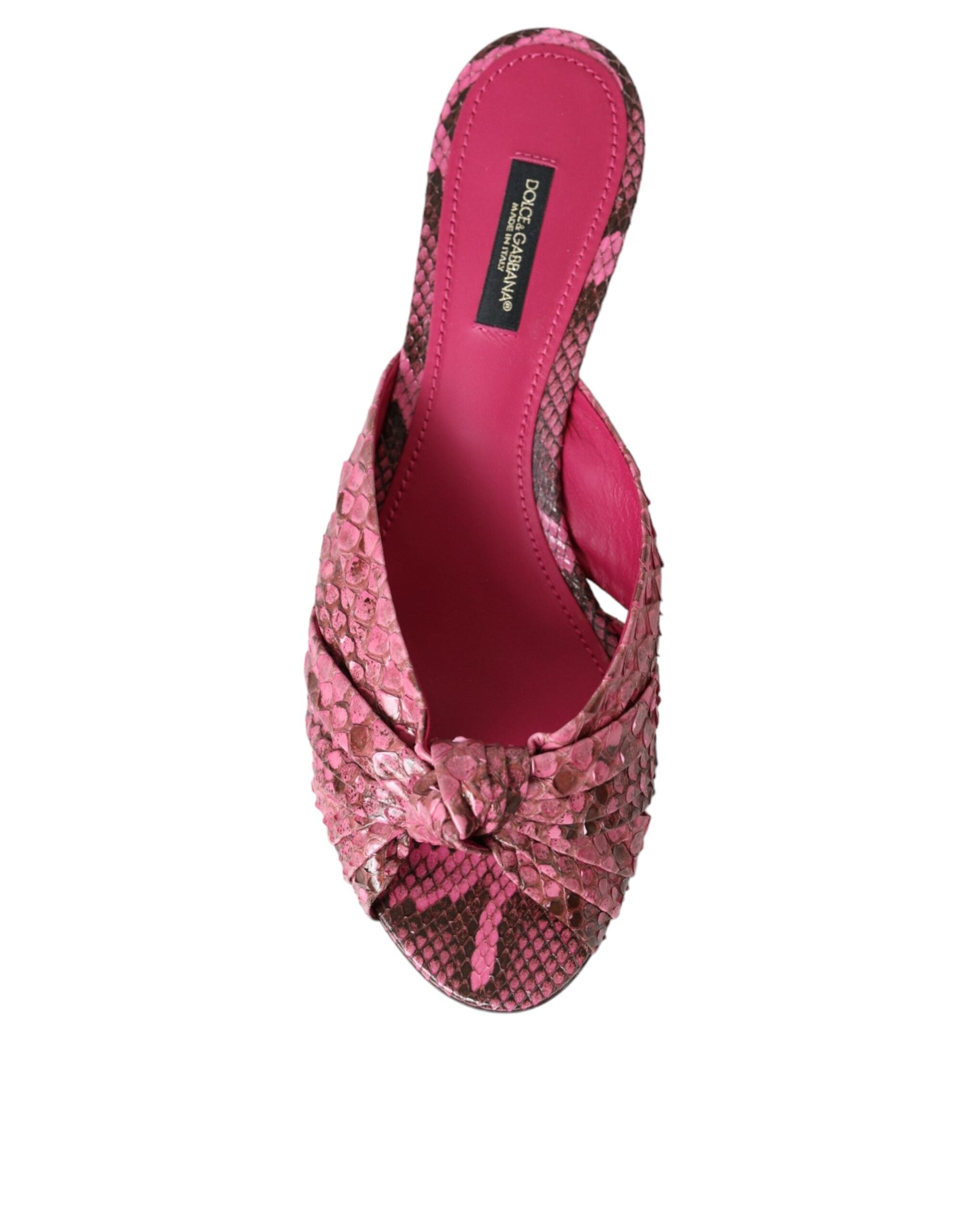 Chaussures à talons chaton Dolce &amp; Gabbana en cuir exotique rose
