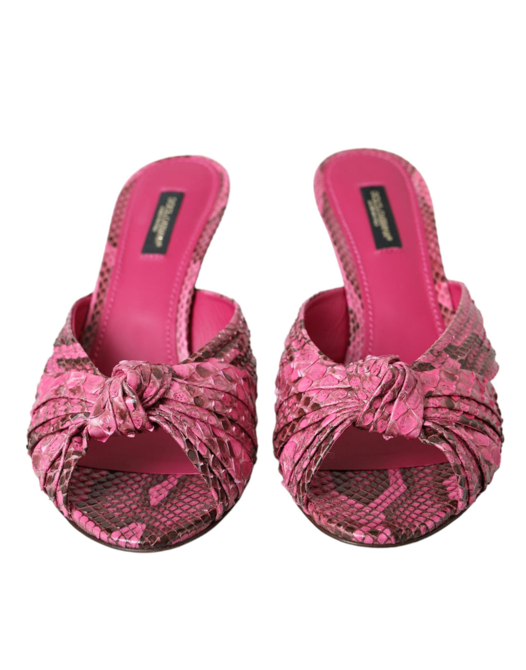 Dolce &amp; Gabbana – Pantoletten mit Kitten-Heels aus exotischem Leder in Rosa