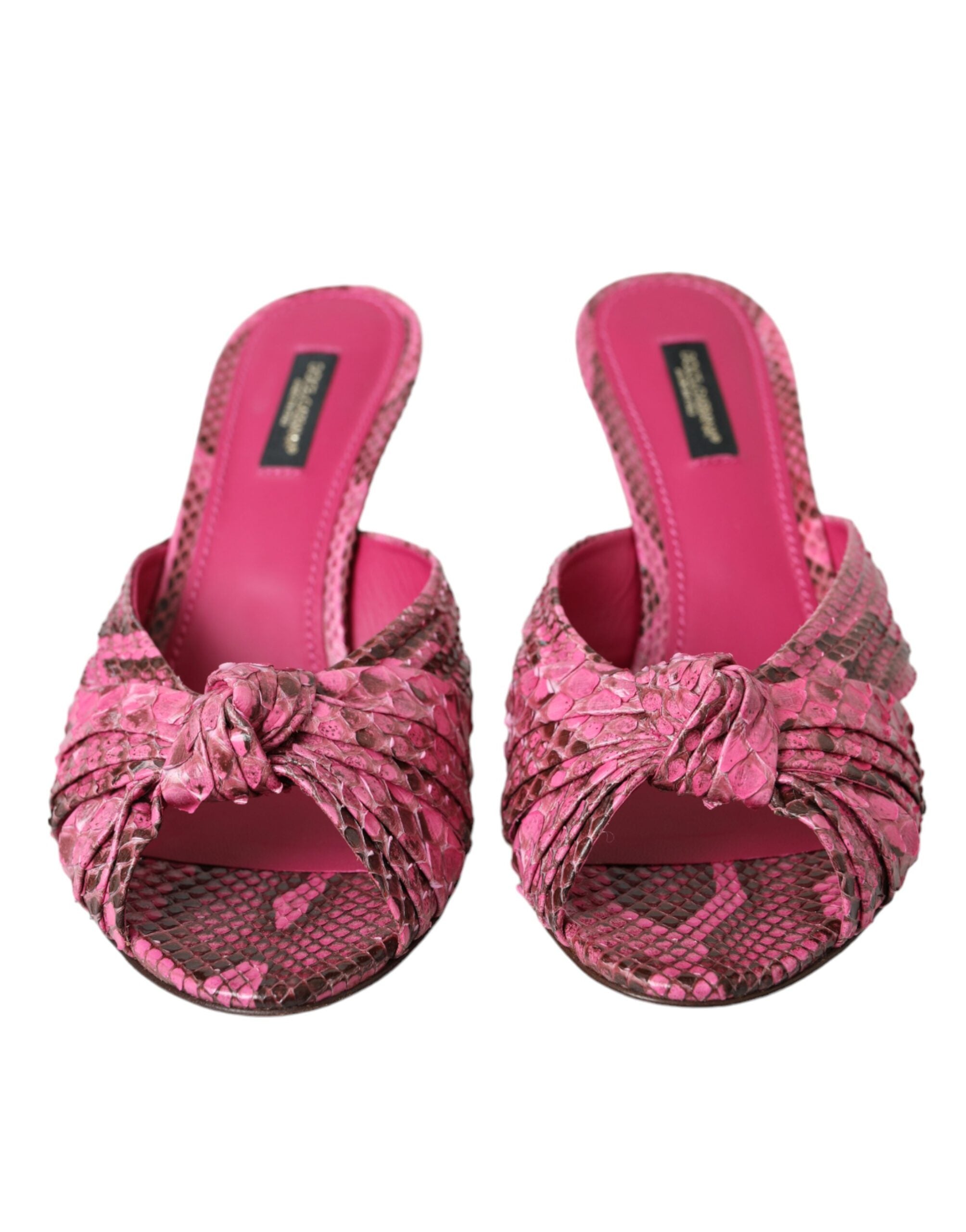 Chaussures à talons chaton Dolce &amp; Gabbana en cuir exotique rose