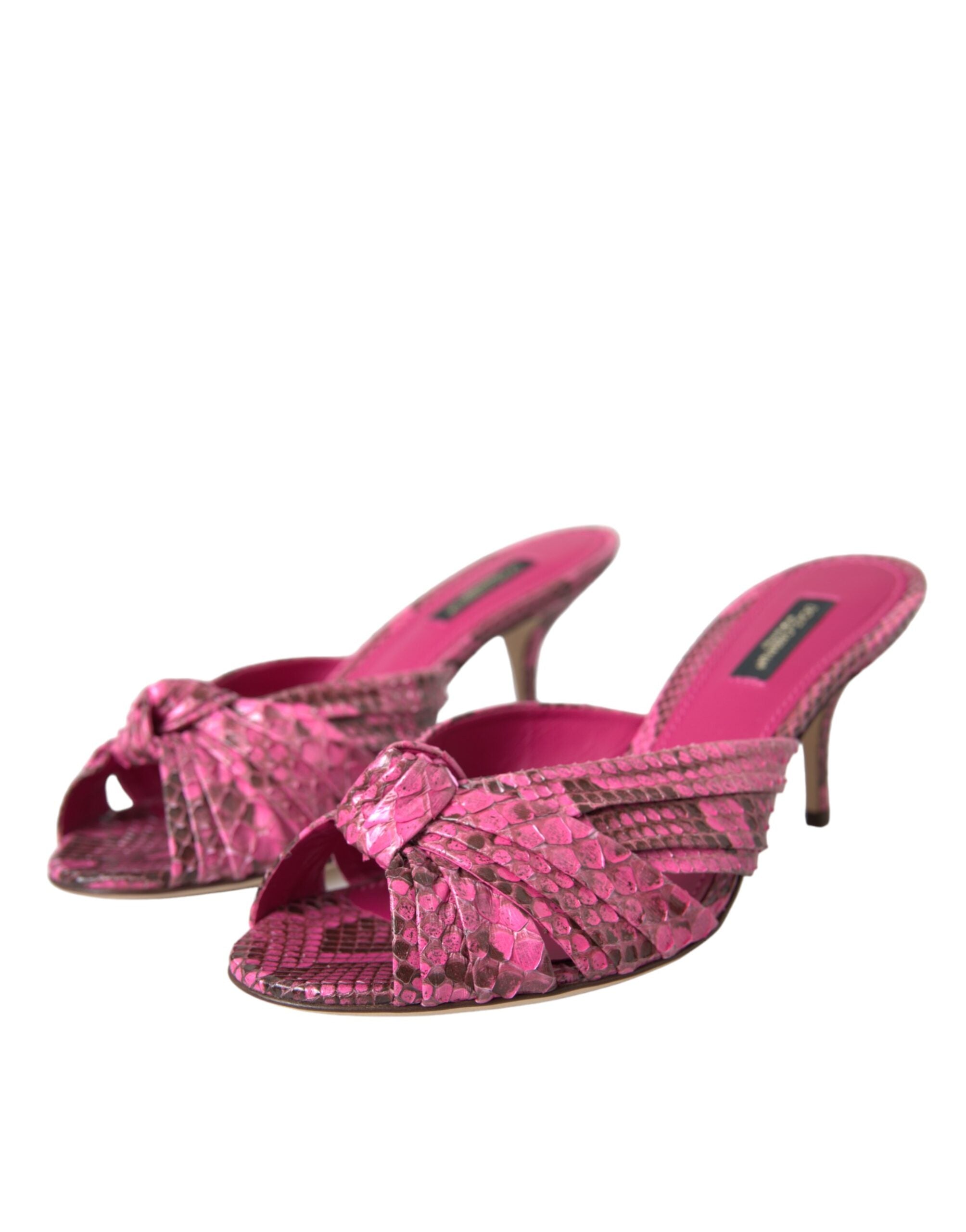Chaussures à talons chaton Dolce &amp; Gabbana en cuir exotique rose