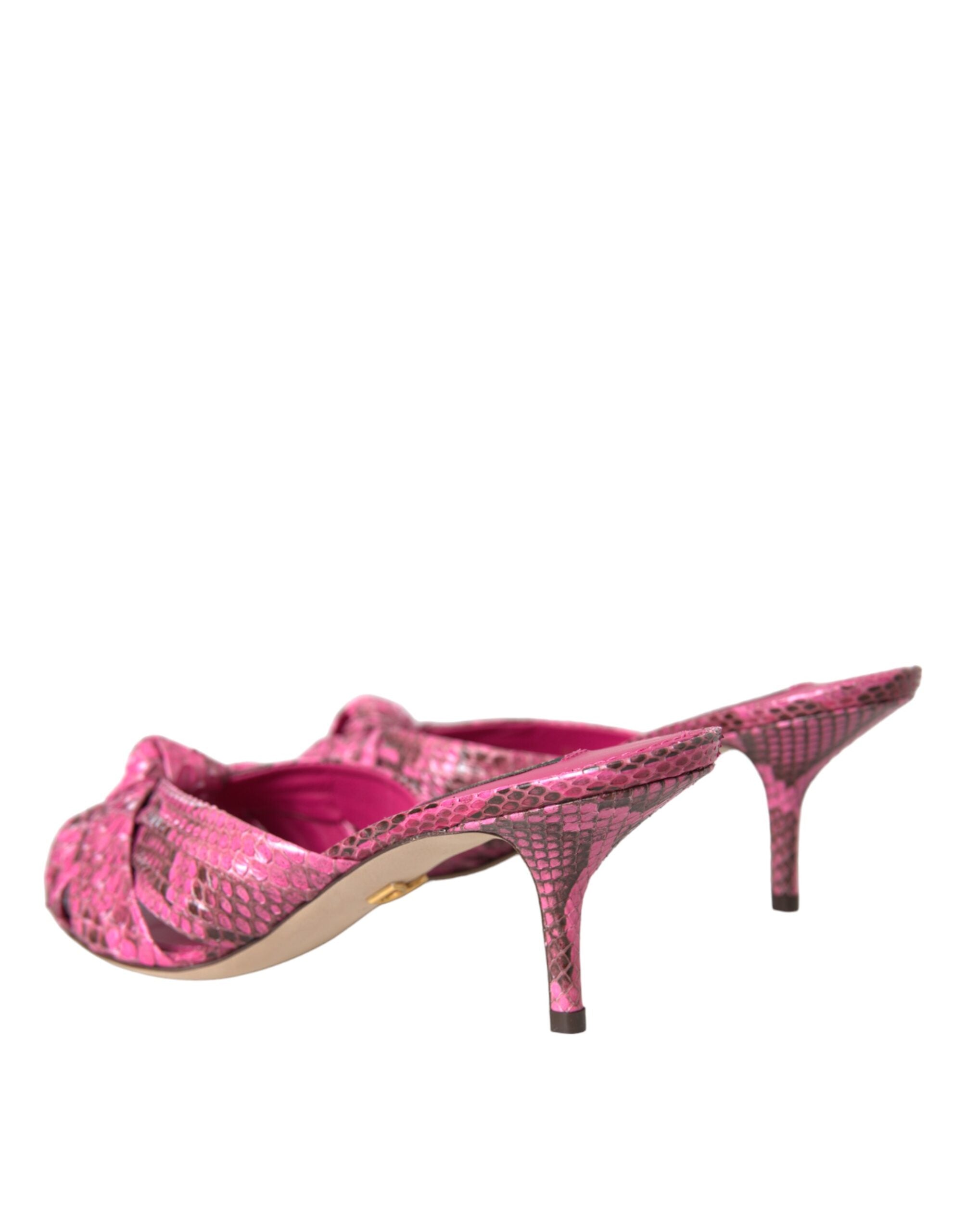 Chaussures à talons chaton Dolce &amp; Gabbana en cuir exotique rose