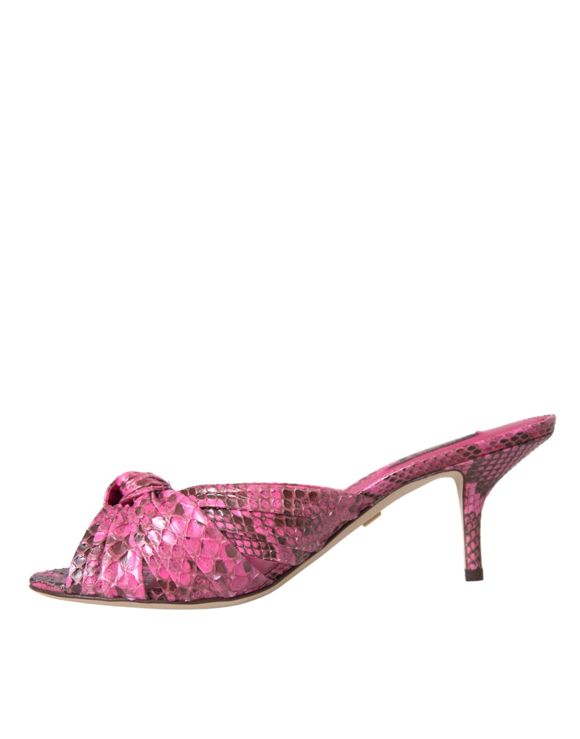 Chaussures à talons chaton Dolce &amp; Gabbana en cuir exotique rose