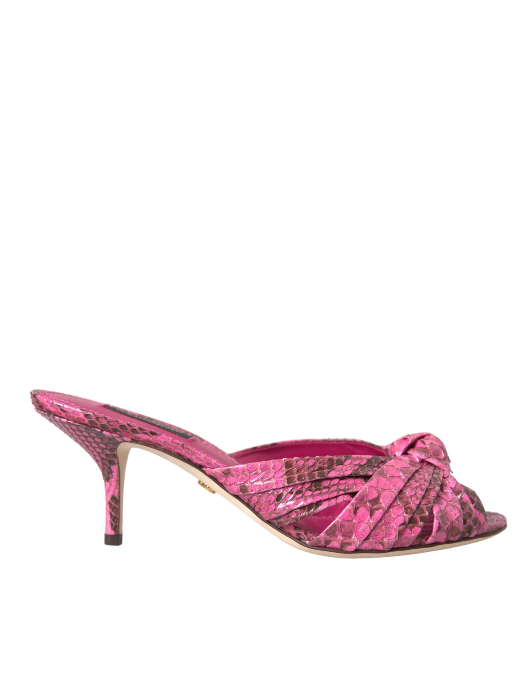 Chaussures à talons chaton Dolce &amp; Gabbana en cuir exotique rose