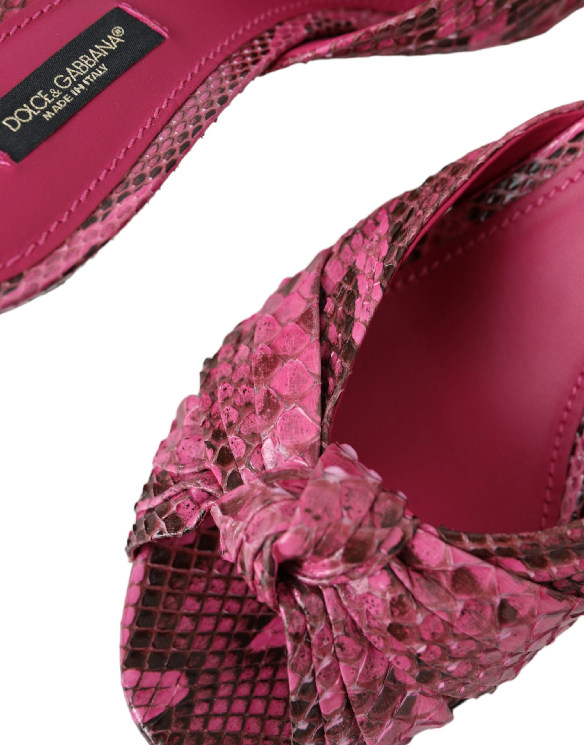 Chaussures à talons chaton Dolce &amp; Gabbana en cuir exotique rose