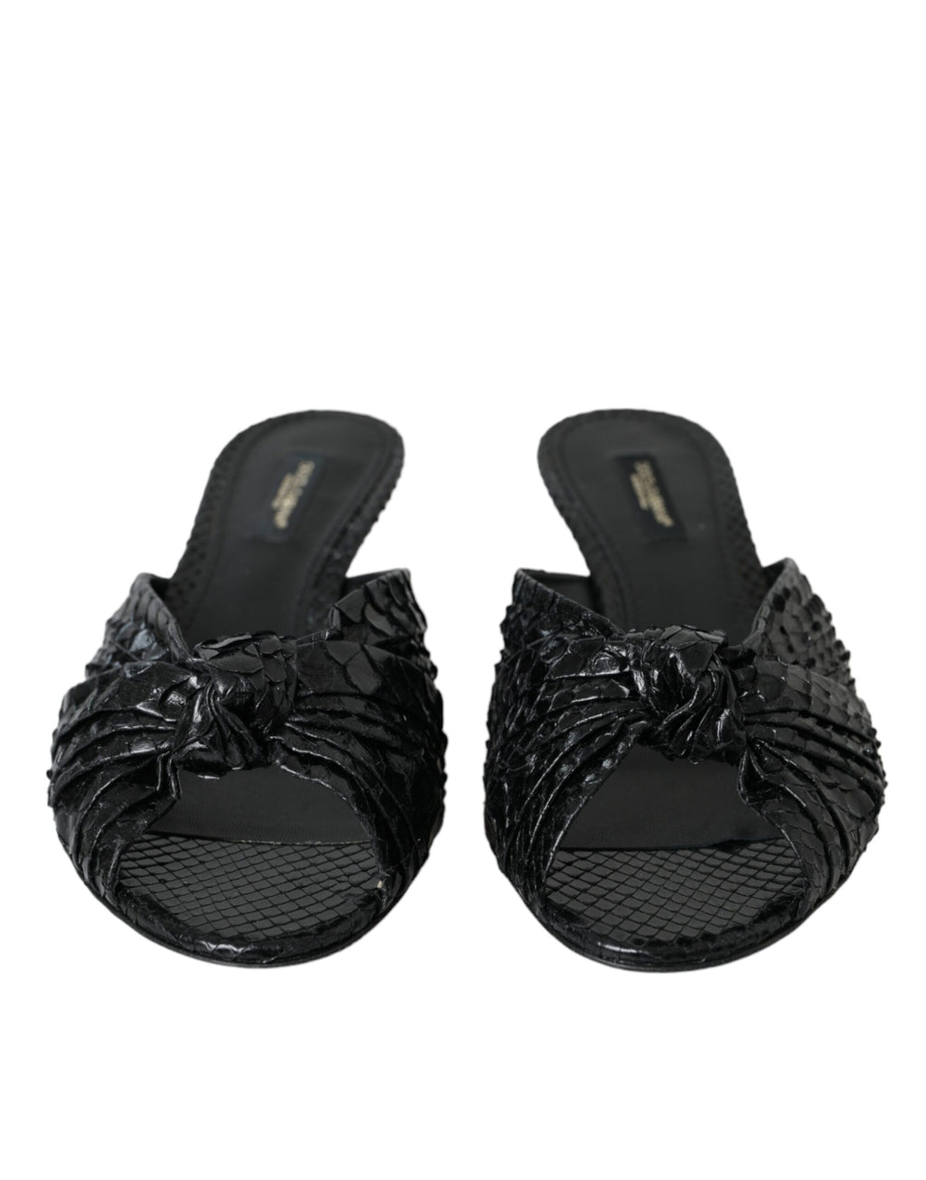 Chaussures à talons en cuir exotique noir Dolce &amp; Gabbana