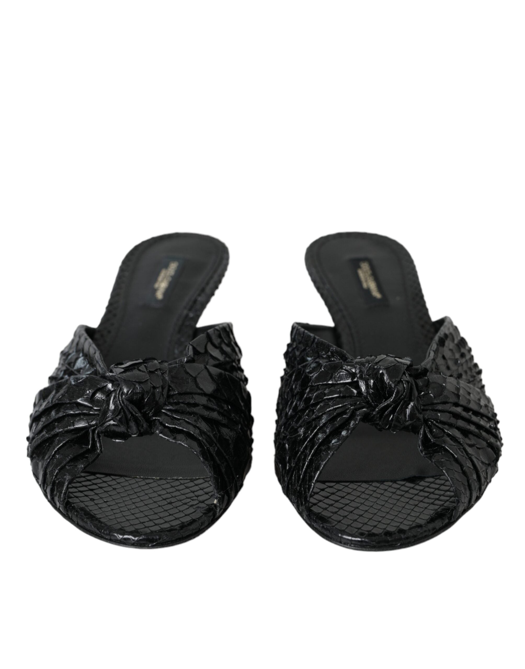 Chaussures à talons en cuir exotique noir Dolce &amp; Gabbana