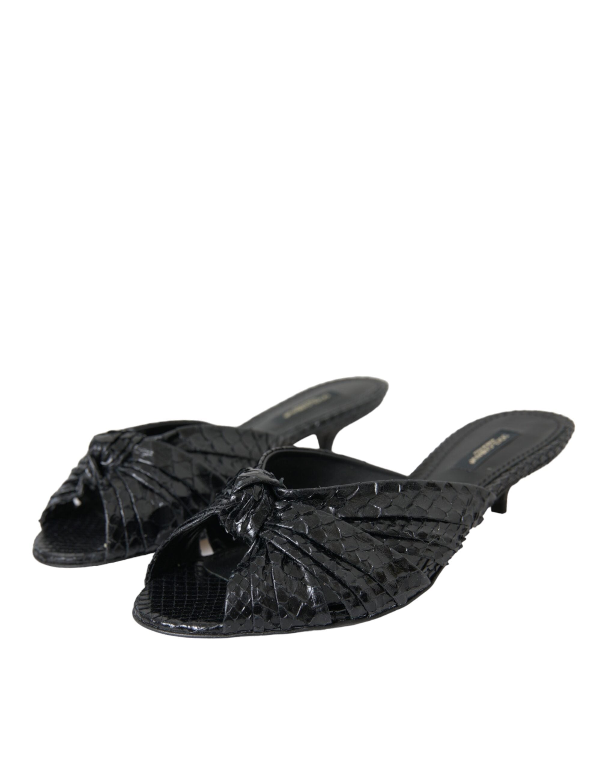Chaussures à talons en cuir exotique noir Dolce &amp; Gabbana