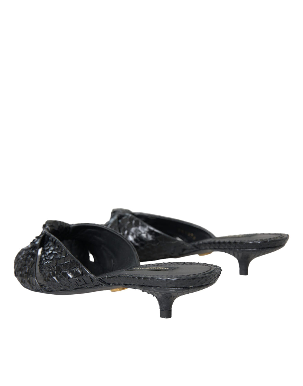Chaussures à talons en cuir exotique noir Dolce &amp; Gabbana