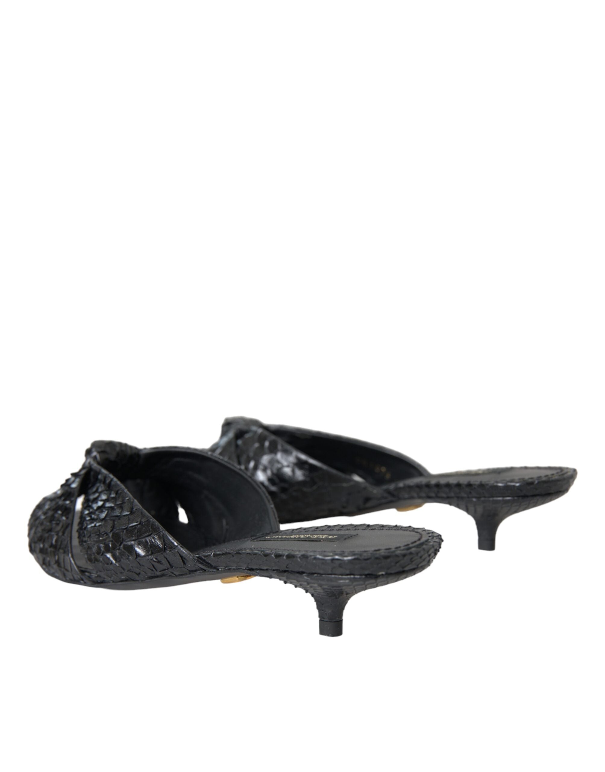 Chaussures à talons en cuir exotique noir Dolce &amp; Gabbana