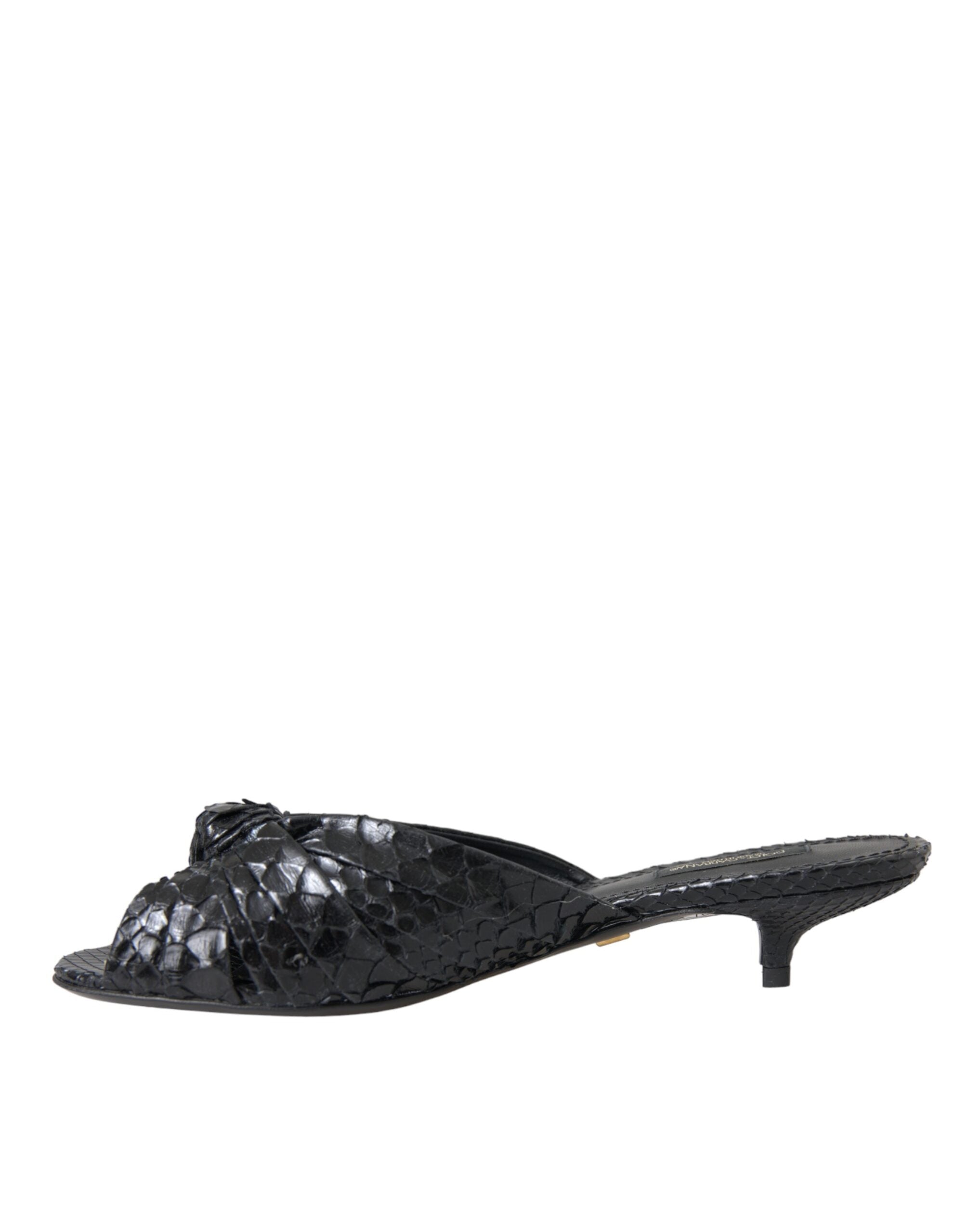 Chaussures à talons en cuir exotique noir Dolce &amp; Gabbana