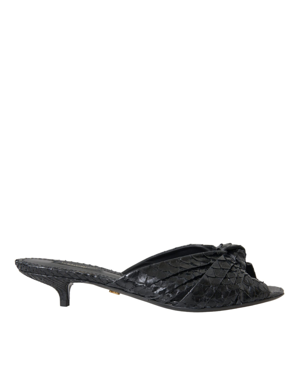 Chaussures à talons en cuir exotique noir Dolce &amp; Gabbana