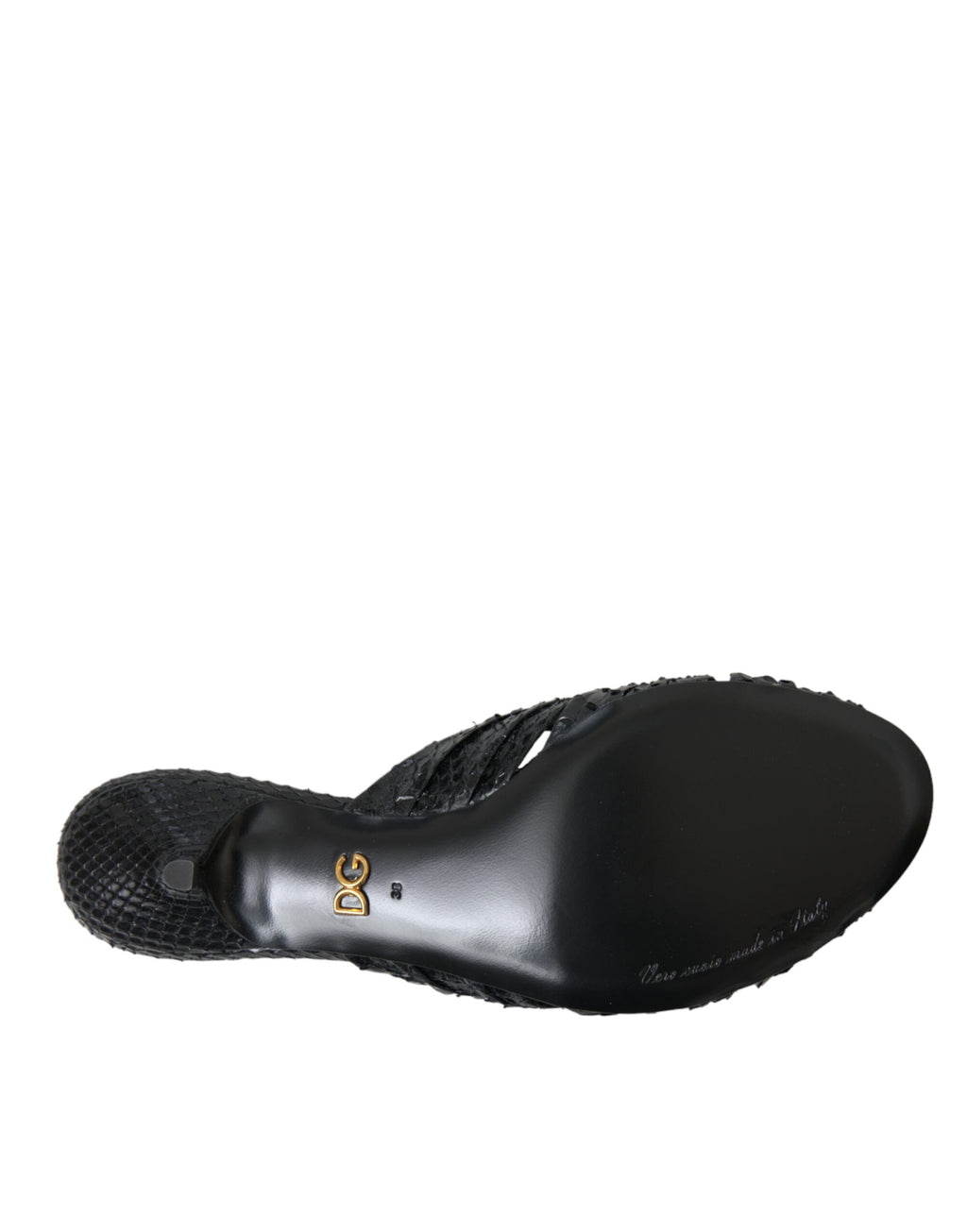 Chaussures à talons en cuir exotique noir Dolce &amp; Gabbana