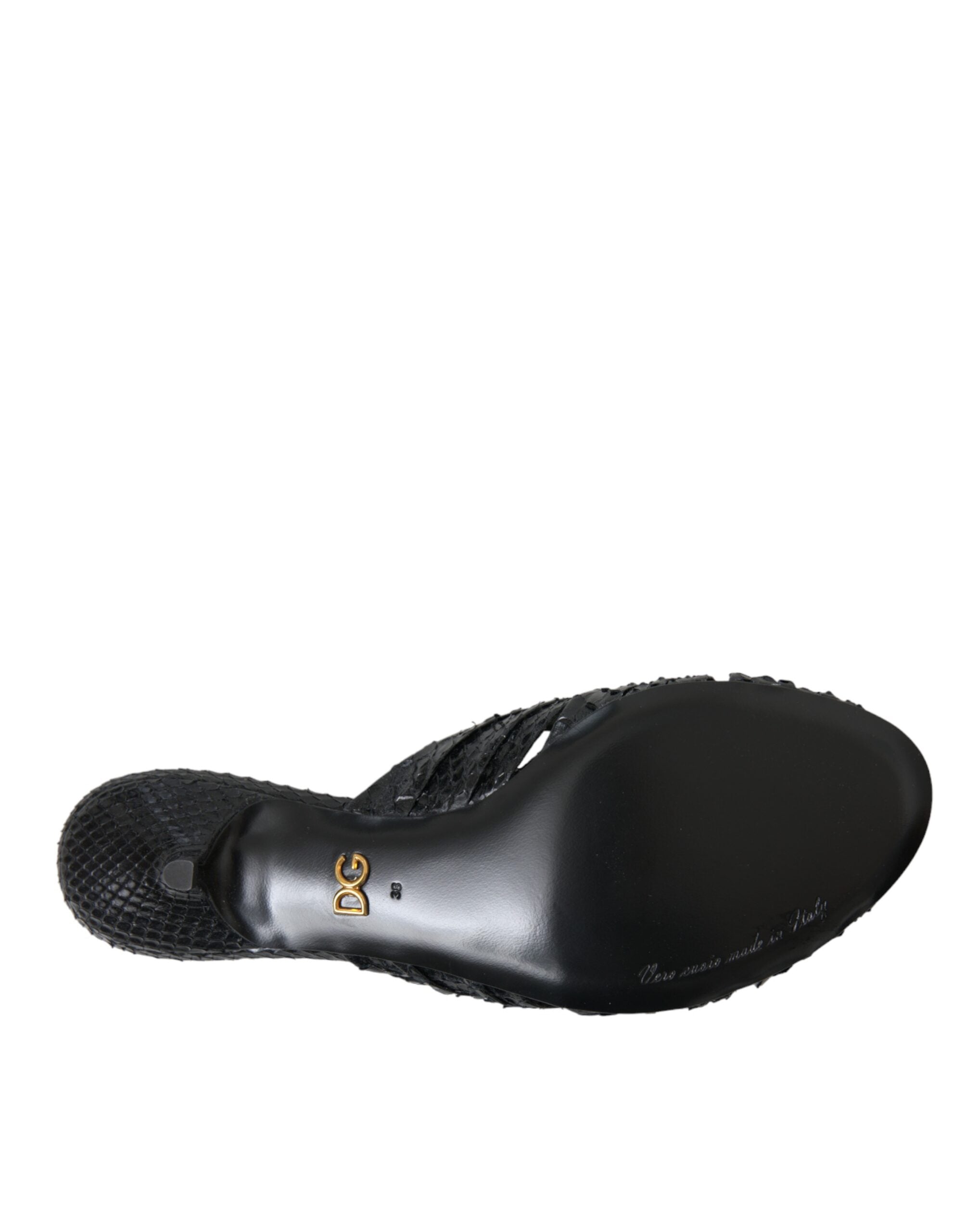 Chaussures à talons en cuir exotique noir Dolce &amp; Gabbana
