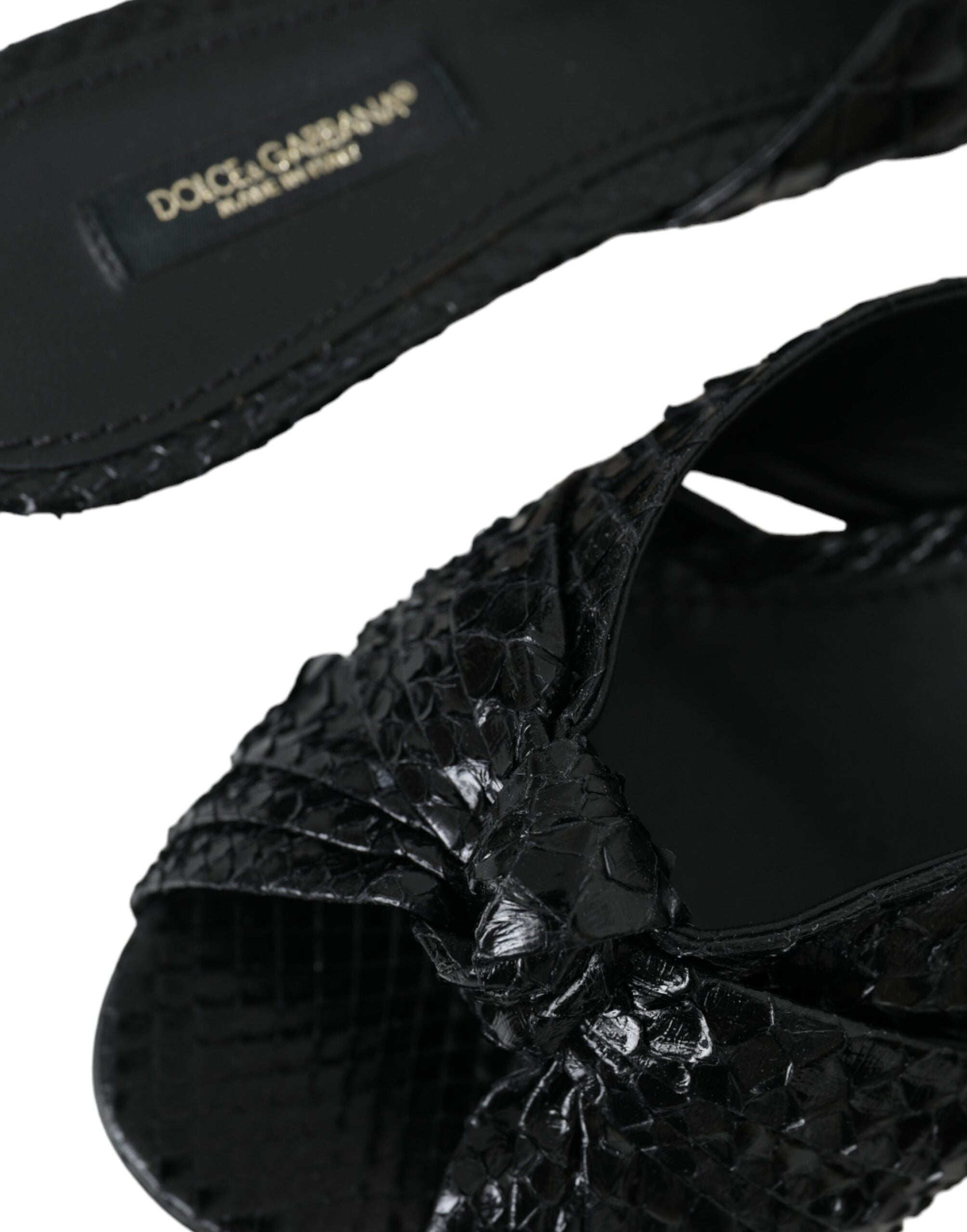 Chaussures à talons en cuir exotique noir Dolce &amp; Gabbana