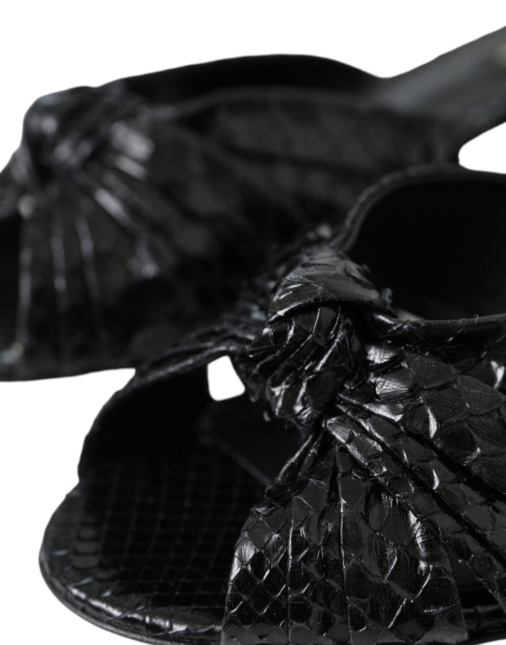 Chaussures à talons en cuir exotique noir Dolce &amp; Gabbana