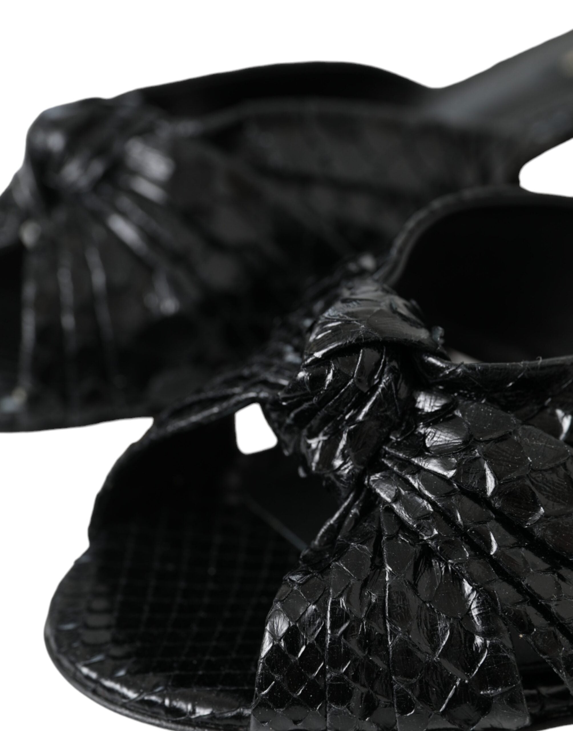 Chaussures à talons en cuir exotique noir Dolce &amp; Gabbana