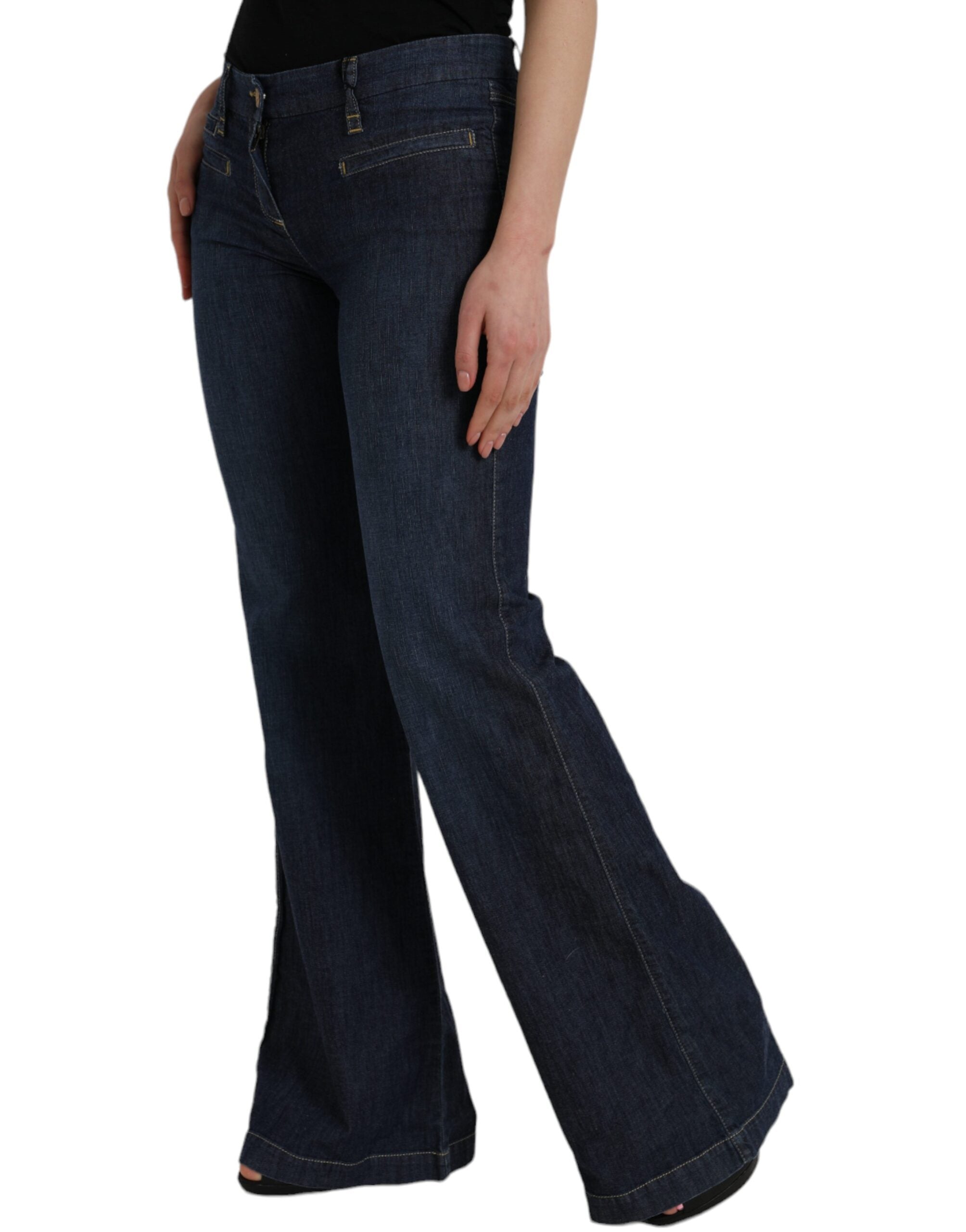 PLEIN SUD Dunkelblaue Bootcut-Jeans aus Baumwolle