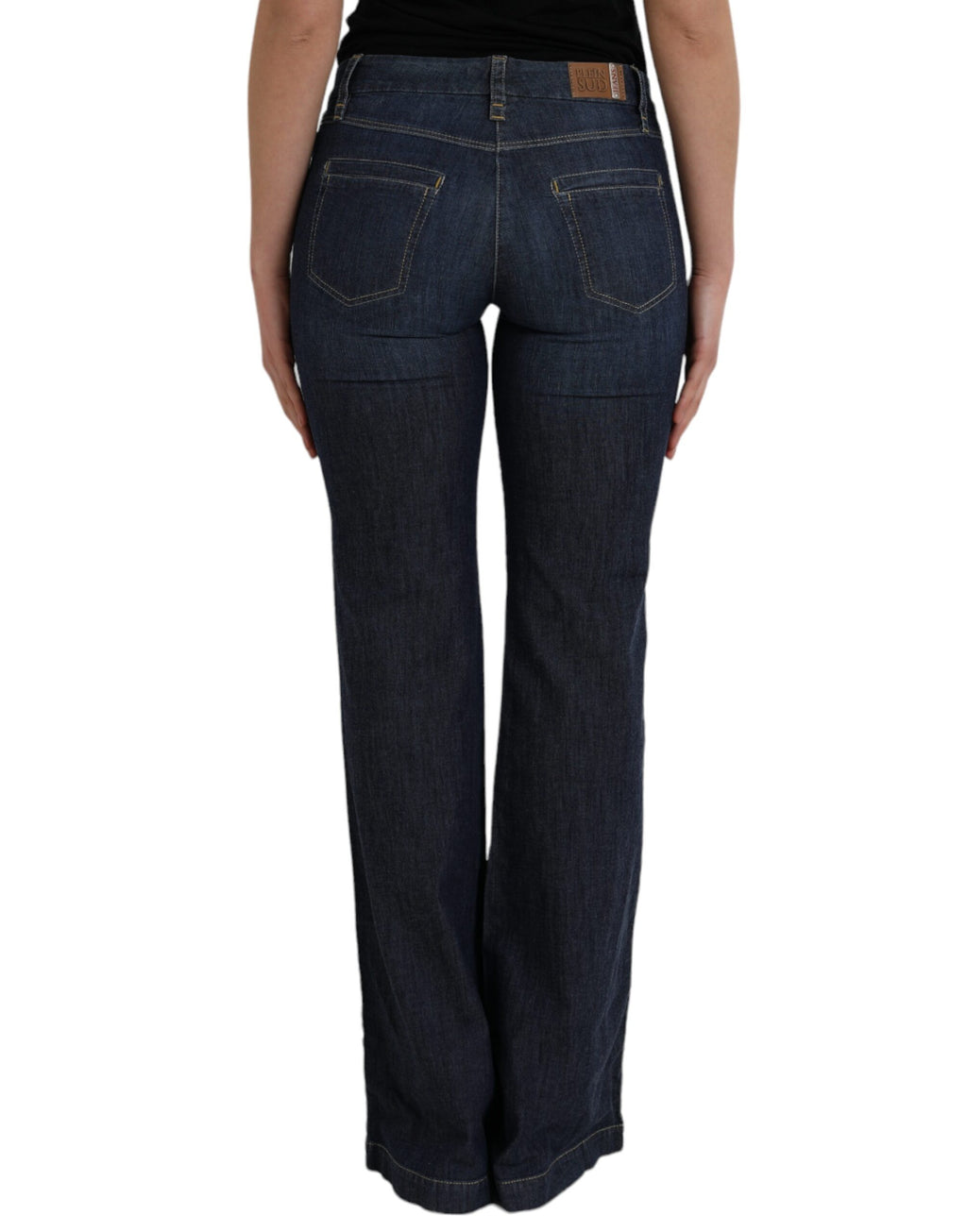 PLEIN SUD Dunkelblaue Bootcut-Jeans aus Baumwolle