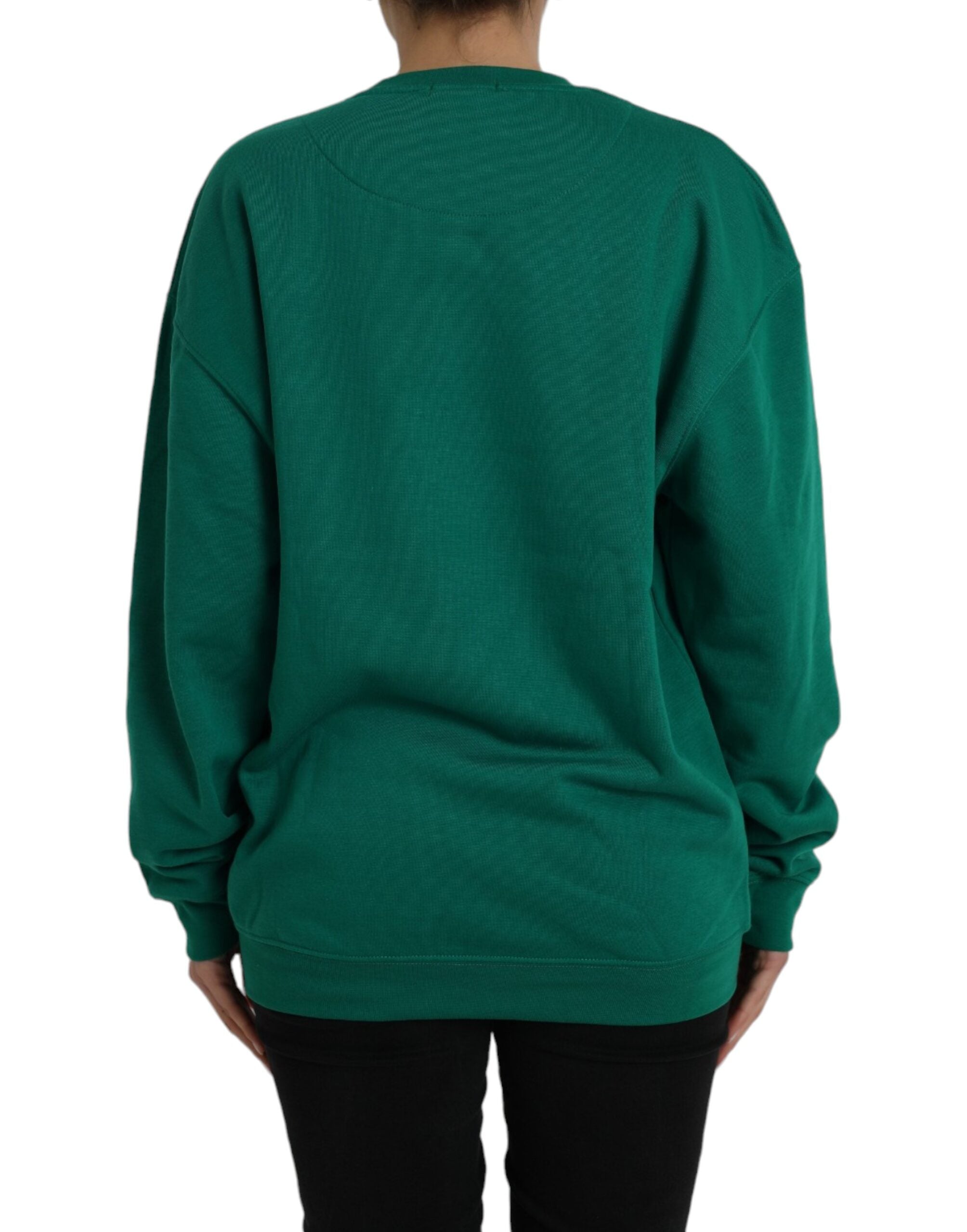 Philippe Model – Grüner Pullover aus Baumwolle mit Logo-Print und langen Ärmeln