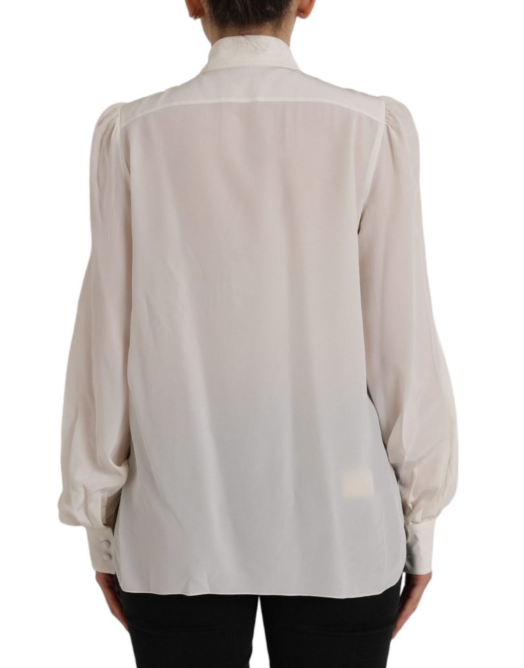 Chemisier boutonné à manches longues blanc cassé Dolce &amp; Gabbana