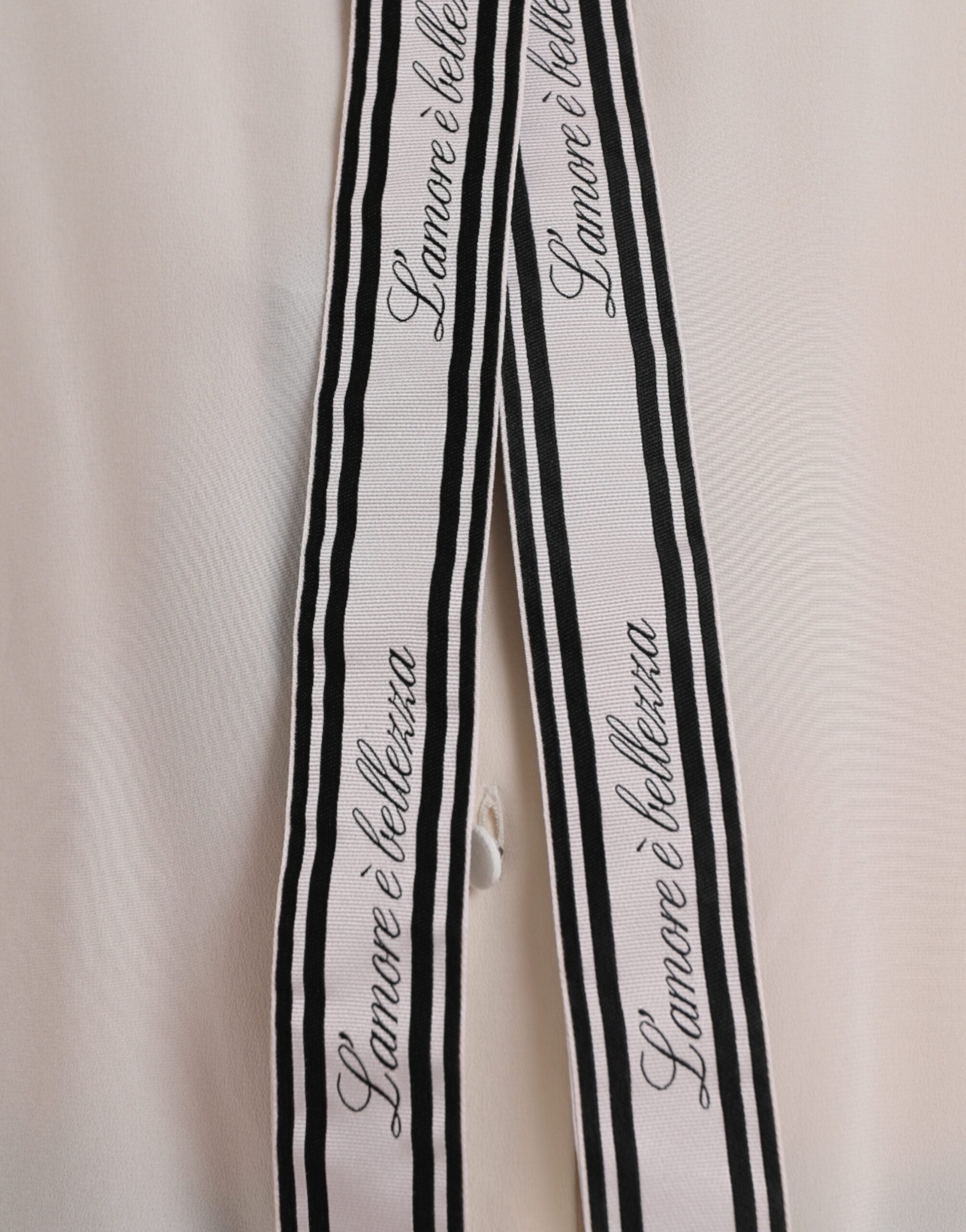 Chemisier boutonné à manches longues blanc cassé Dolce &amp; Gabbana