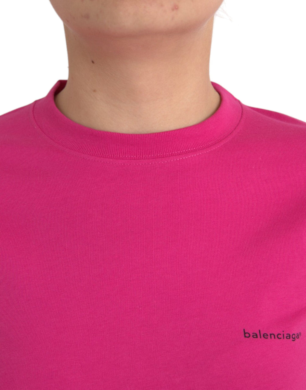 Balenciaga – T-Shirt aus Baumwolle mit Rundhalsausschnitt und kurzen Ärmeln in Rosa