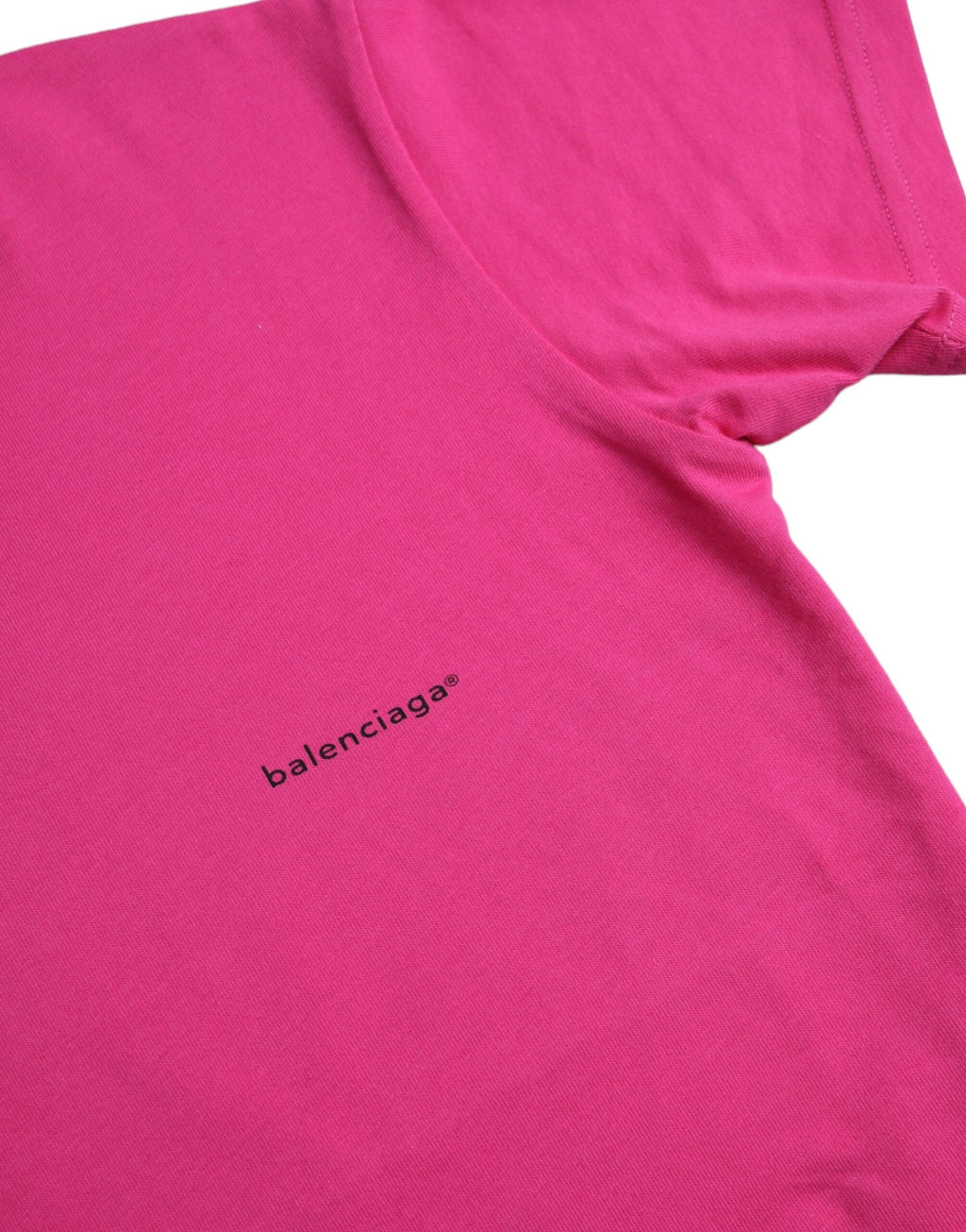 Balenciaga – T-Shirt aus Baumwolle mit Rundhalsausschnitt und kurzen Ärmeln in Rosa