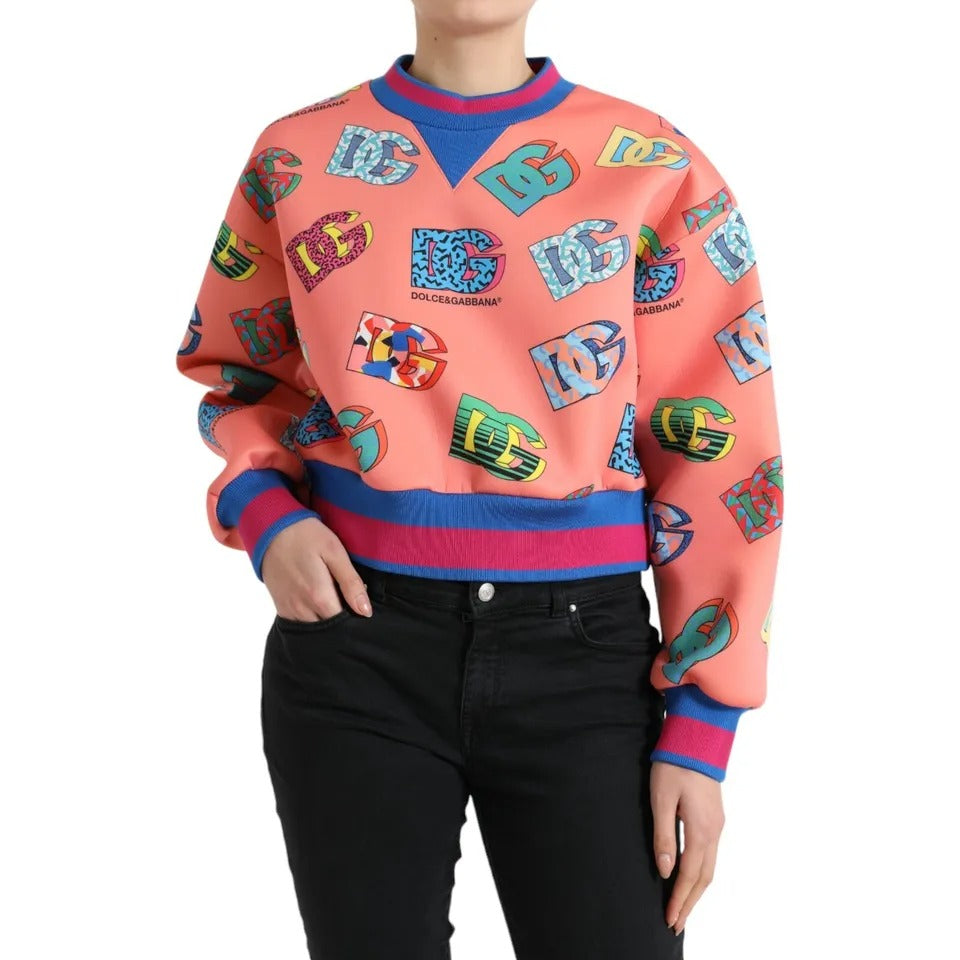 Dolce &amp; Gabbana Lachsrosa Sweatshirt mit Logo-Print