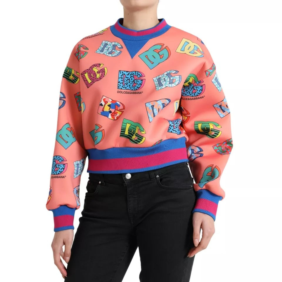 Dolce &amp; Gabbana Lachsrosa Sweatshirt mit Logo-Print