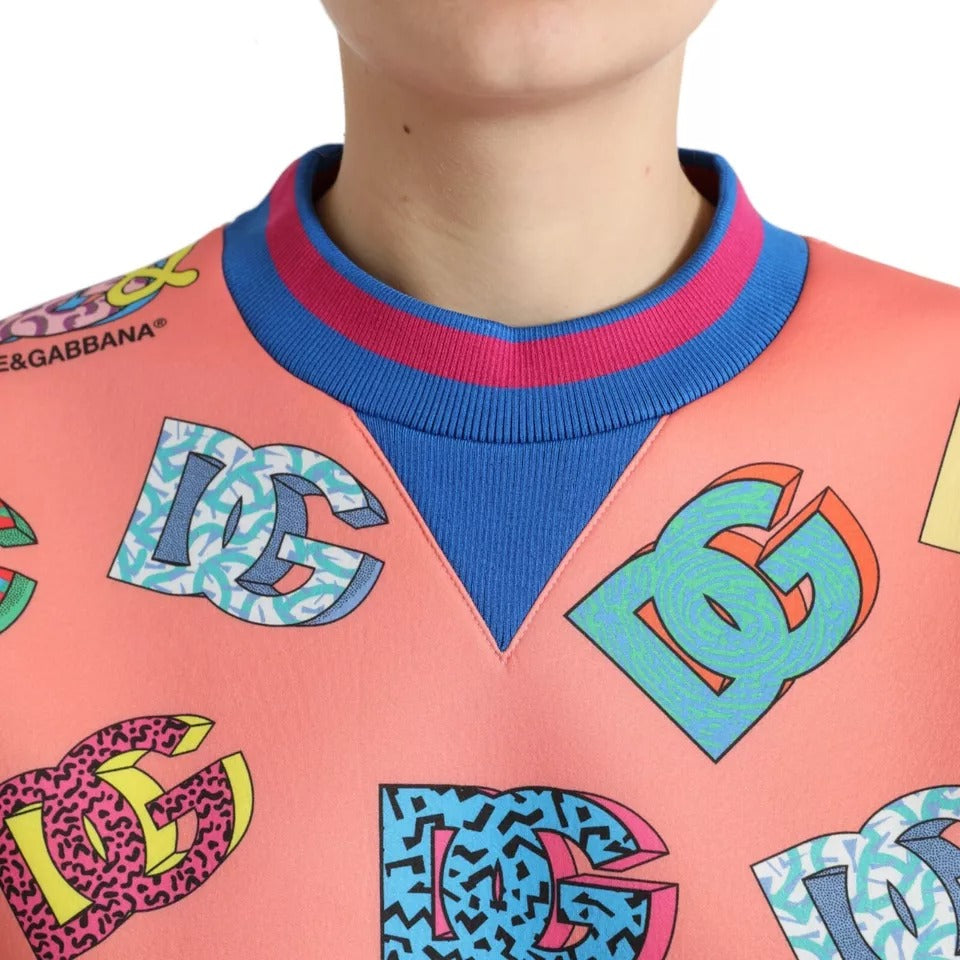 Dolce &amp; Gabbana Lachsrosa Sweatshirt mit Logo-Print