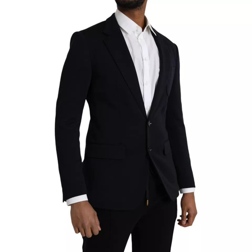 Blazer simple boutonnage en laine bleue Dolce &amp; Gabbana