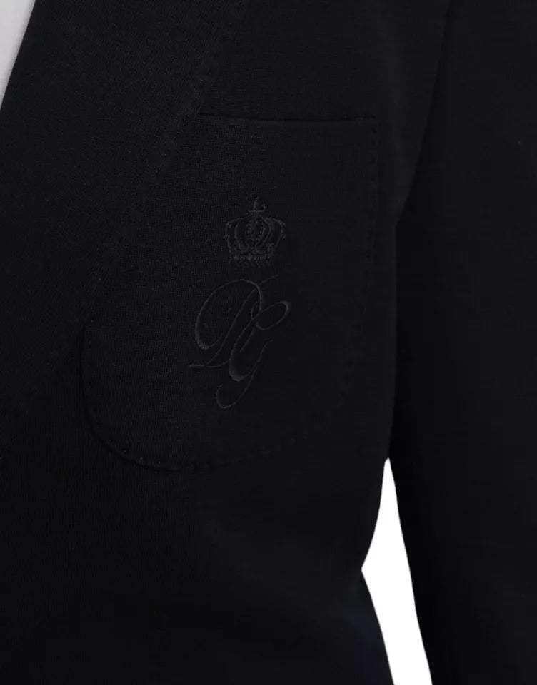 Blazer simple boutonnage en laine bleue Dolce &amp; Gabbana