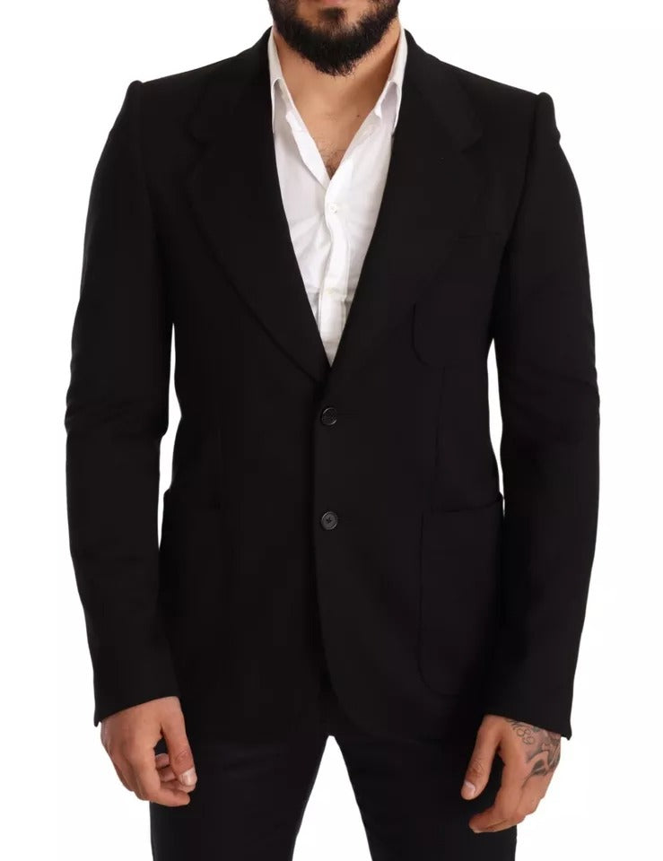 Dolce &amp; Gabbana - Veste-manteau slim en laine noire