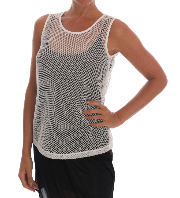 Dolce &amp; Gabbana Ärmelloses transparentes Tanktop aus Netzstoff