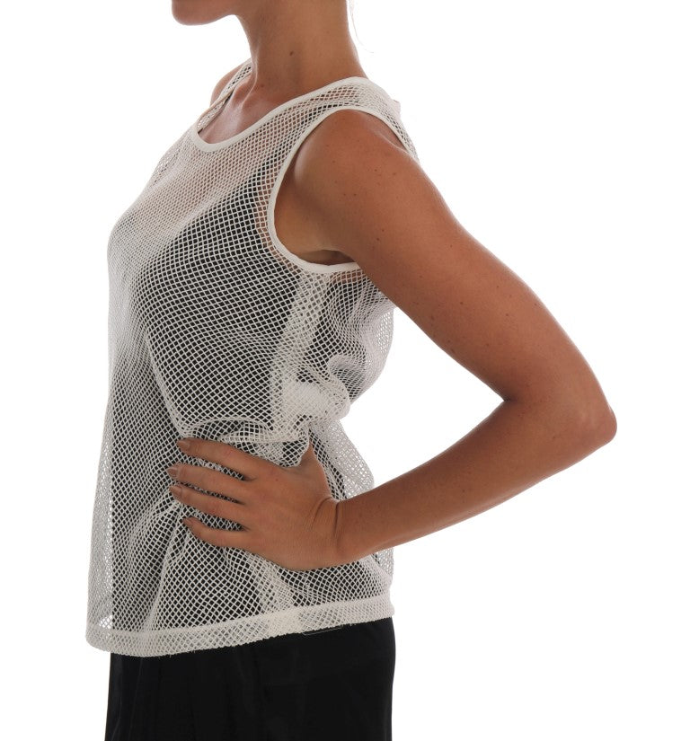 Dolce &amp; Gabbana Ärmelloses transparentes Tanktop aus Netzstoff
