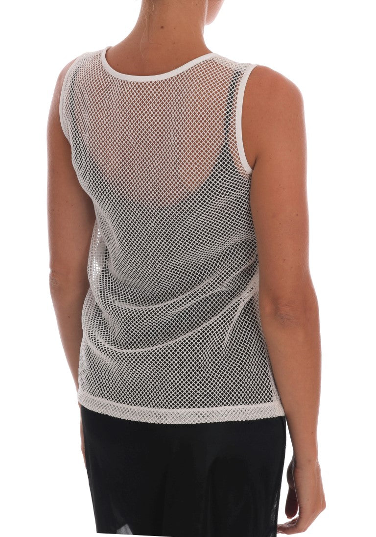 Dolce &amp; Gabbana Ärmelloses transparentes Tanktop aus Netzstoff