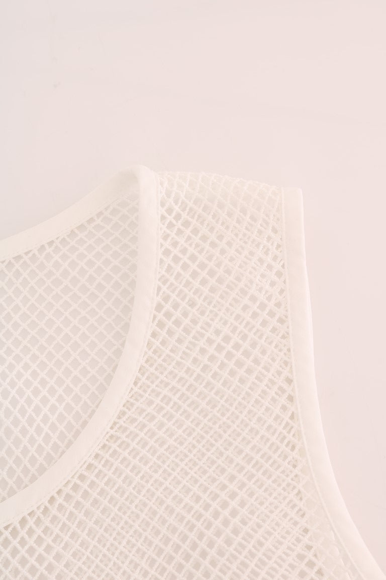 Dolce &amp; Gabbana Ärmelloses transparentes Tanktop aus Netzstoff