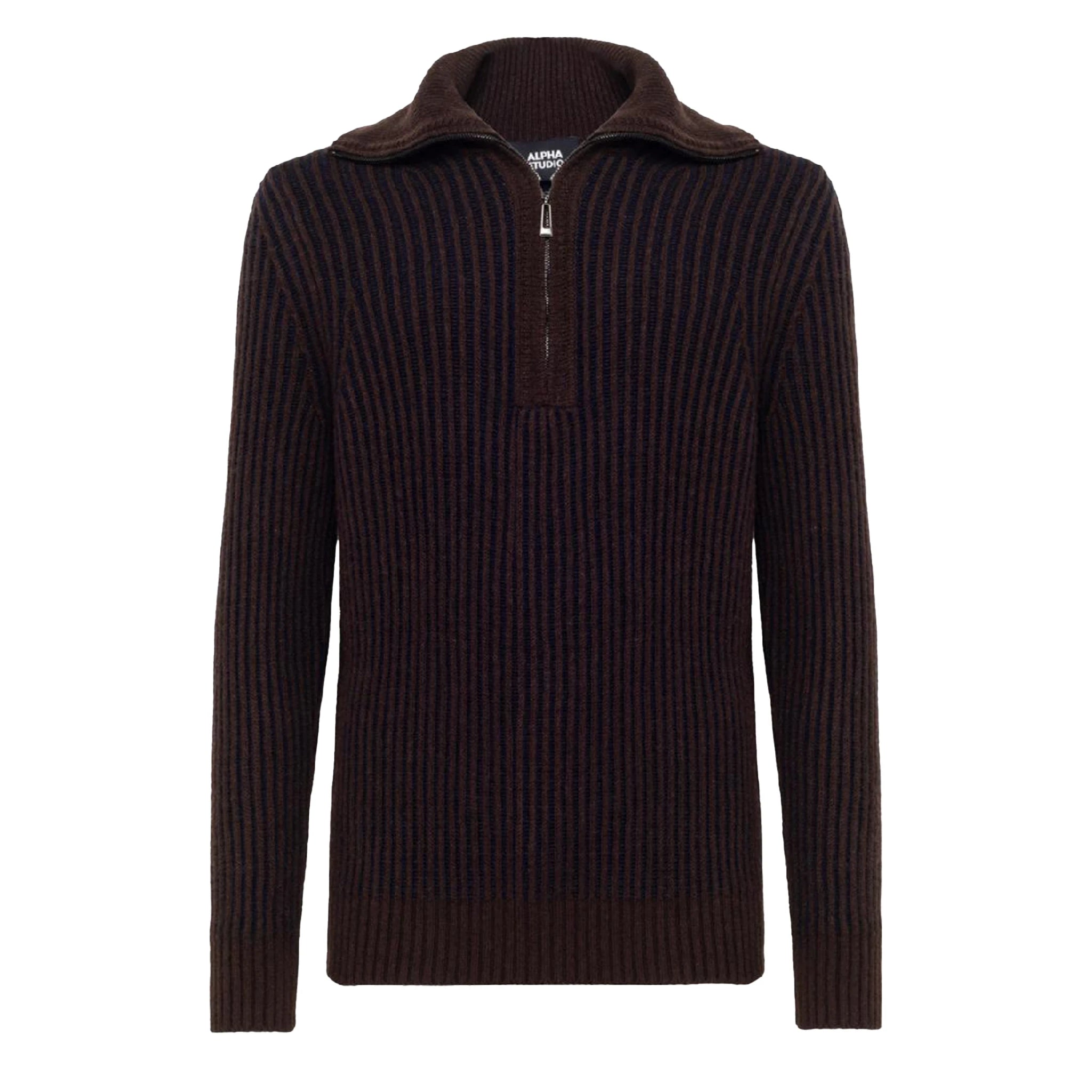 Alpha Studio Sweaters Brown Man