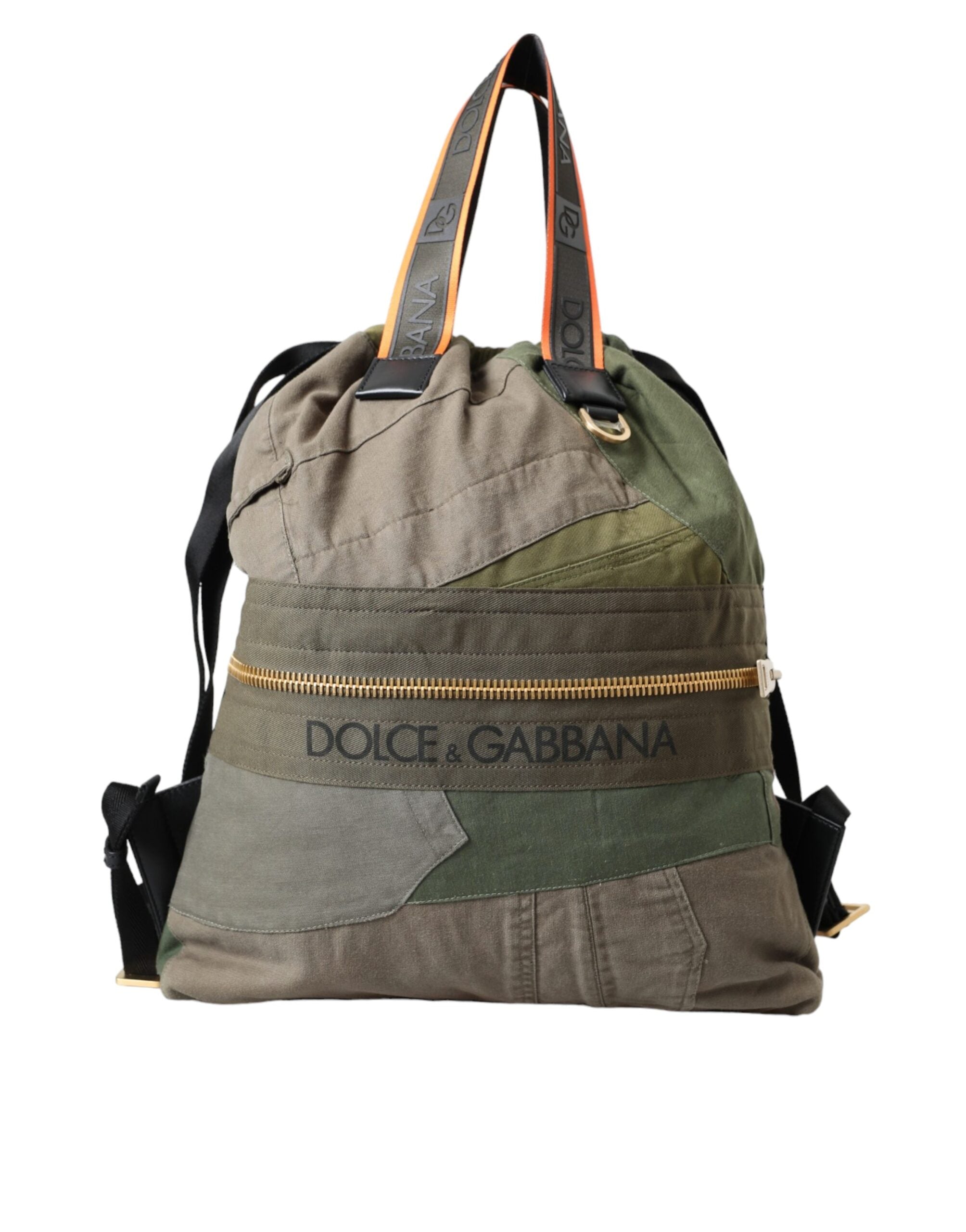 Sac à dos patchwork vert militaire Dolce &amp; Gabbana