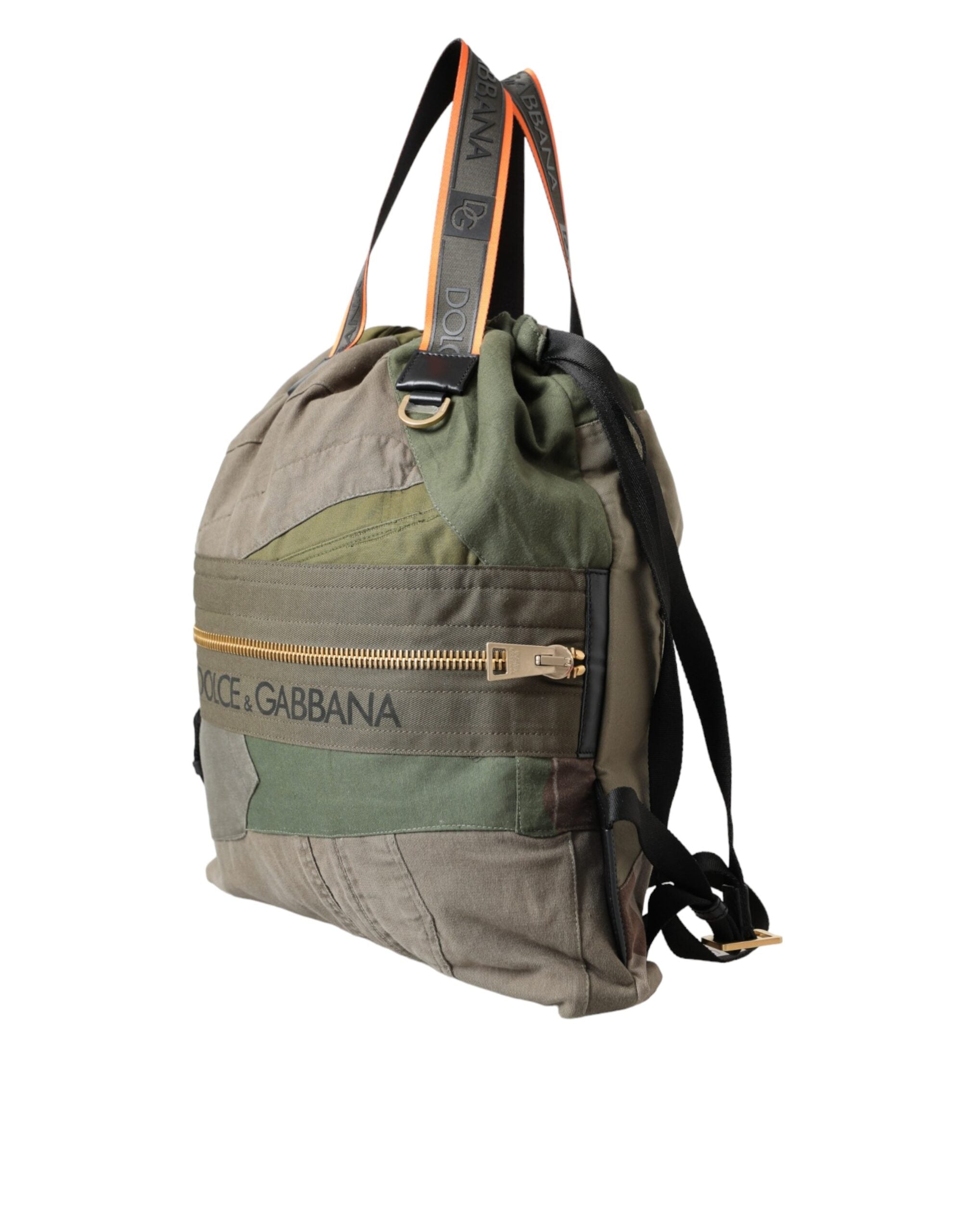 Sac à dos patchwork vert militaire Dolce &amp; Gabbana