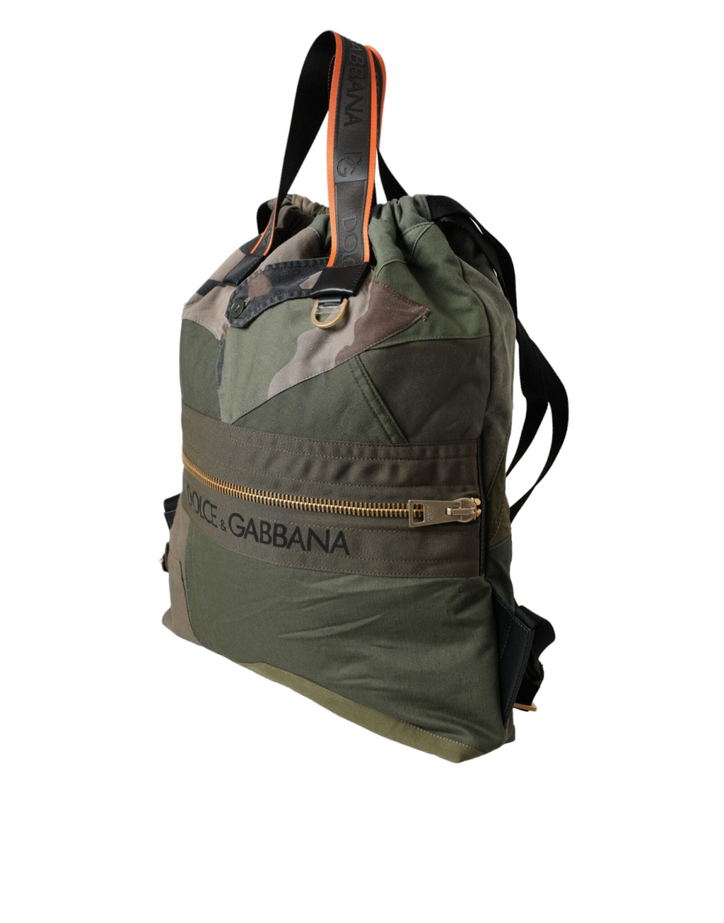 Sac à dos patchwork vert militaire Dolce &amp; Gabbana