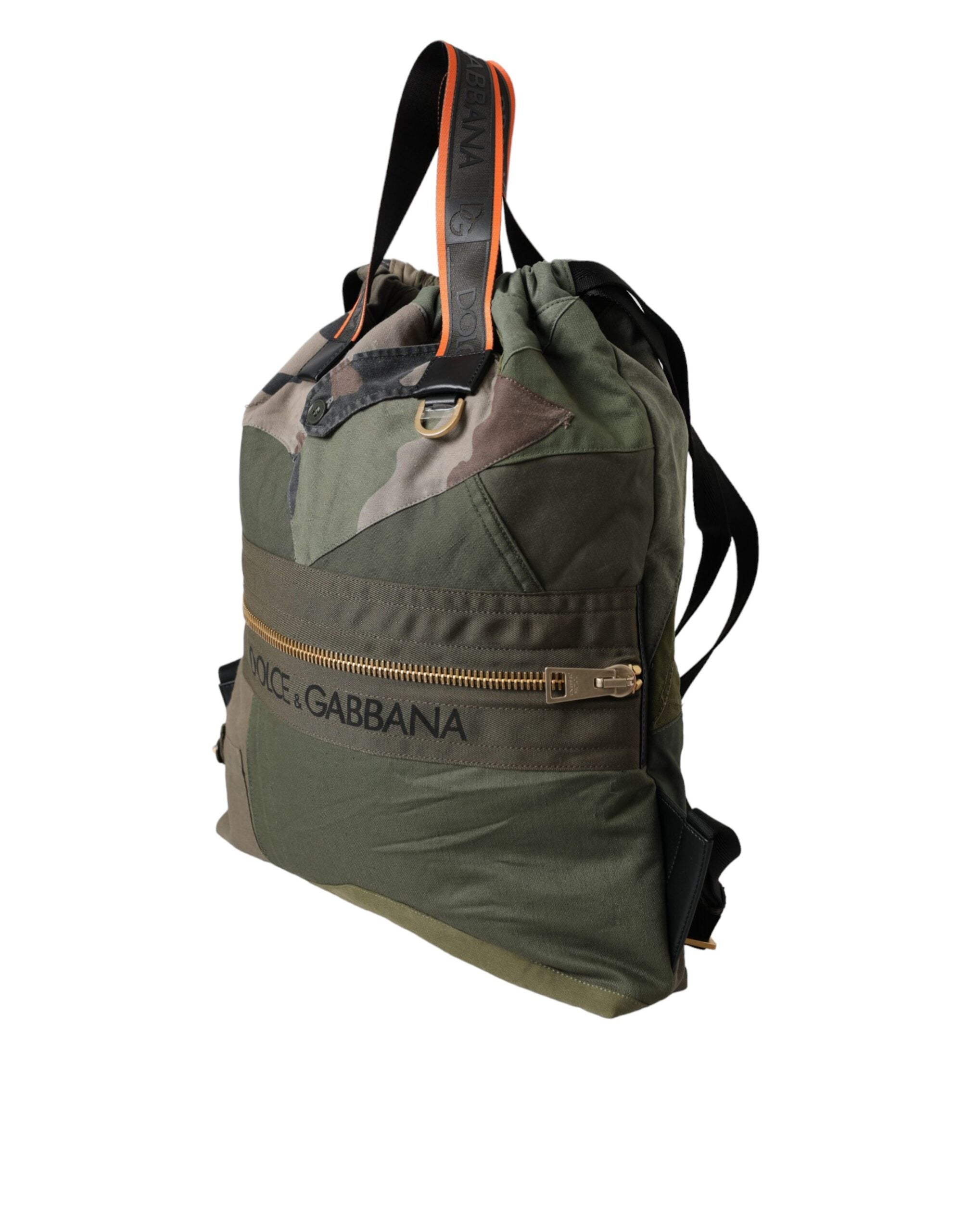 Sac à dos patchwork vert militaire Dolce &amp; Gabbana