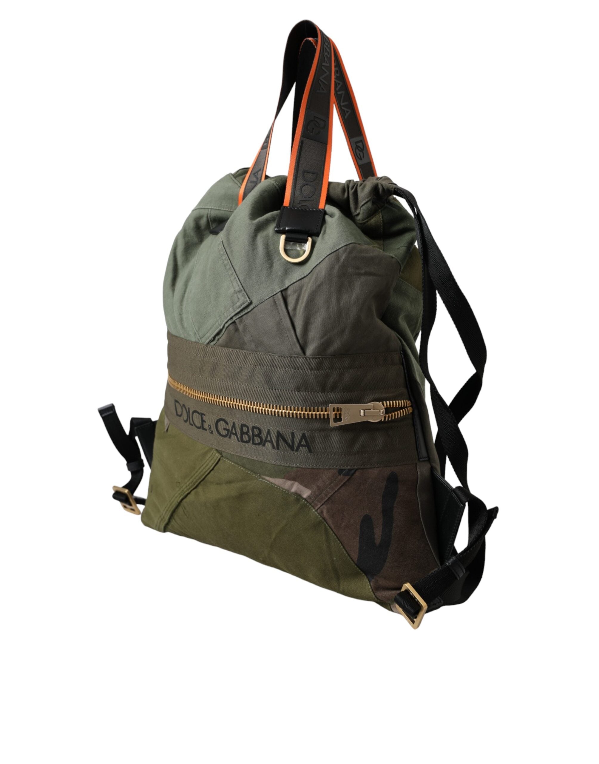 Sac à dos patchwork vert militaire Dolce &amp; Gabbana