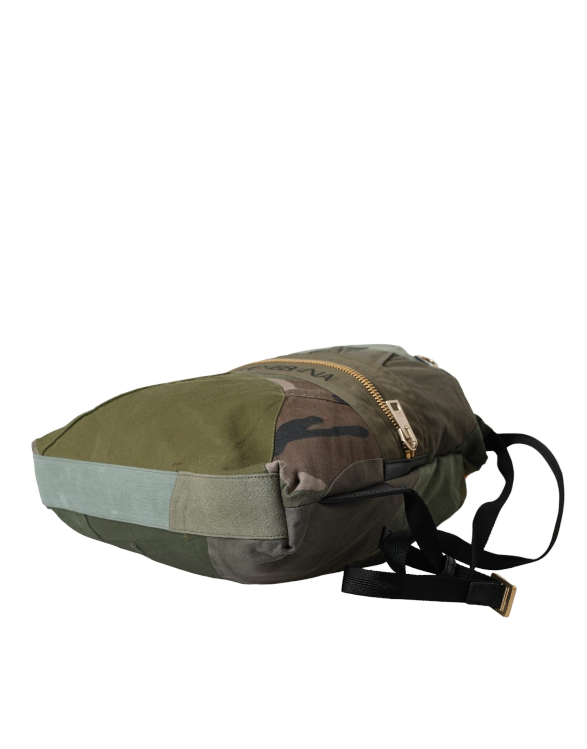 Sac à dos patchwork vert militaire Dolce &amp; Gabbana